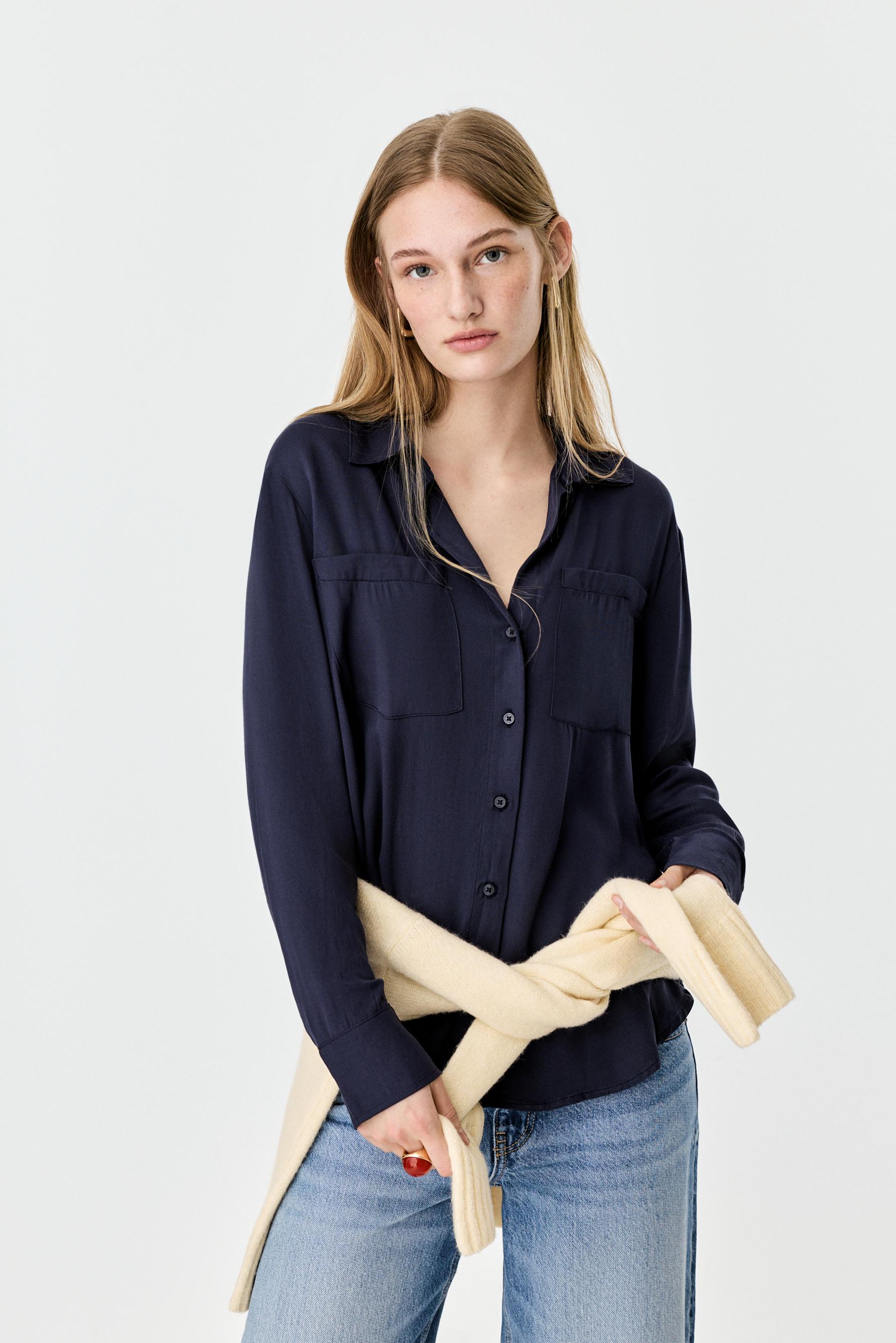 Basic henley shirt — NAVY