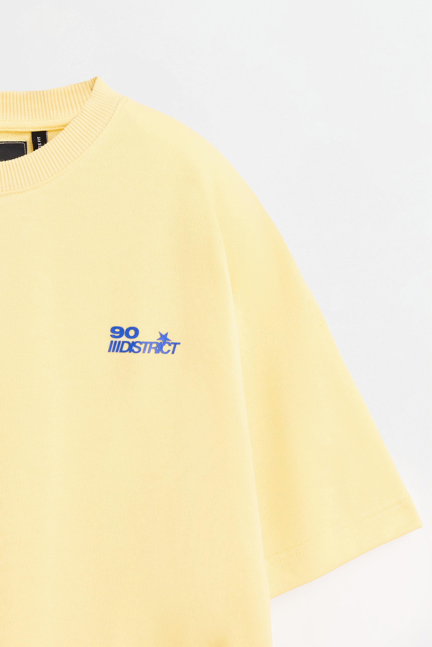 Oversize text T-shirt — YELLOW