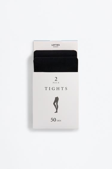 50 Denier Basic Tights - 2-Pack — BLACK 6