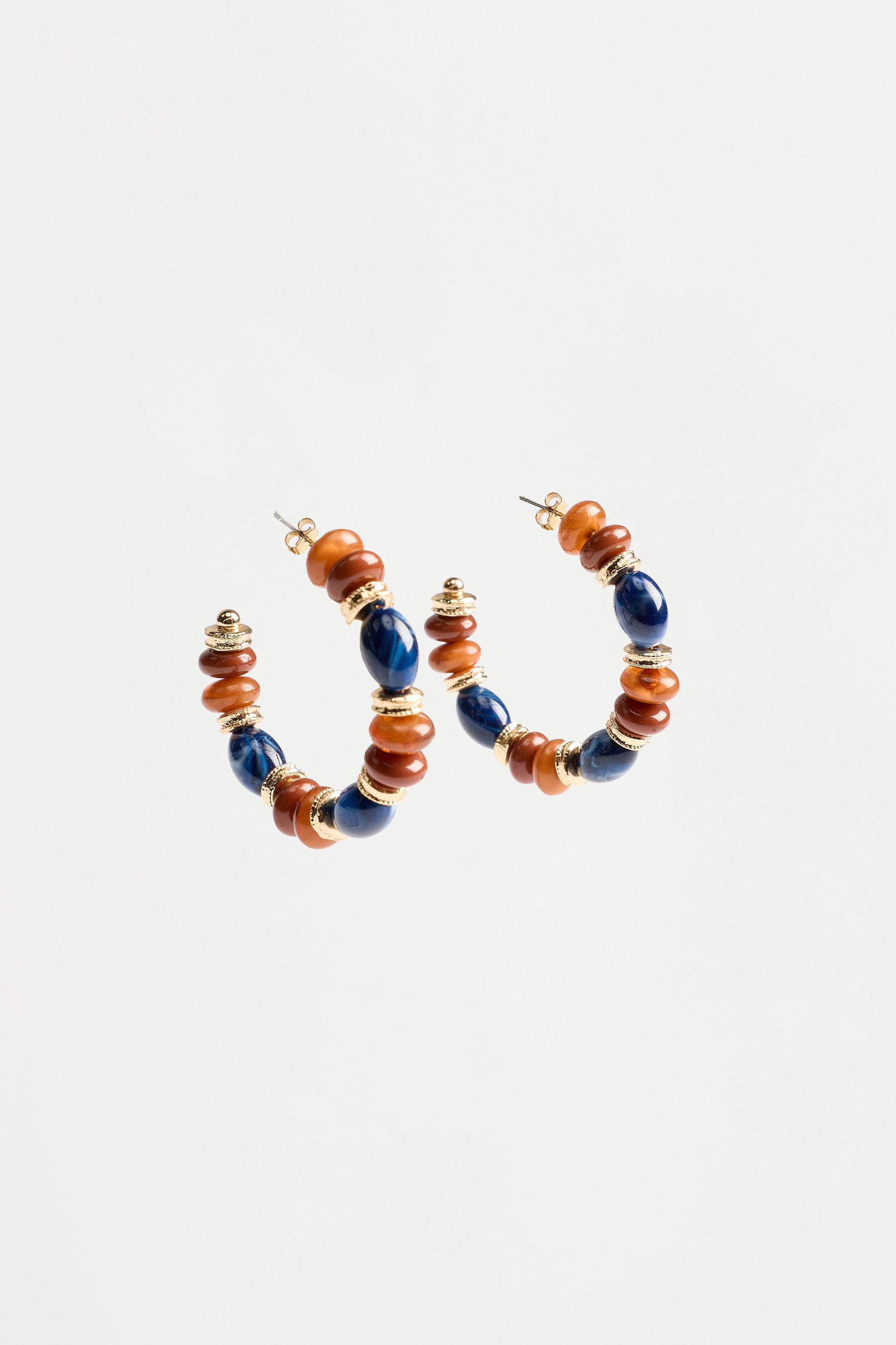 Gemstone hoop earrings — VARIOUS