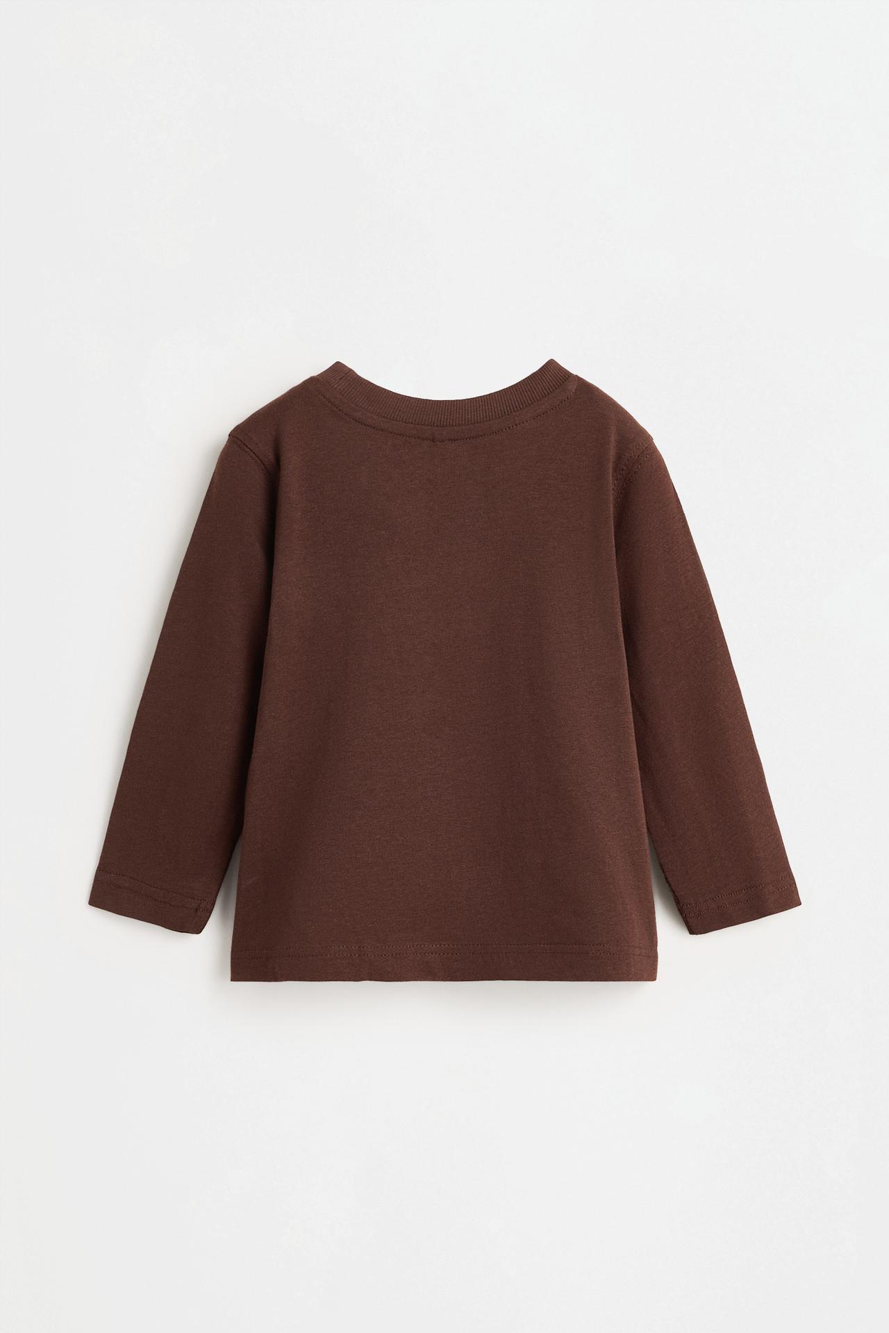 Pack of 4 plain long sleeve T-shirts — CHOCOLATE