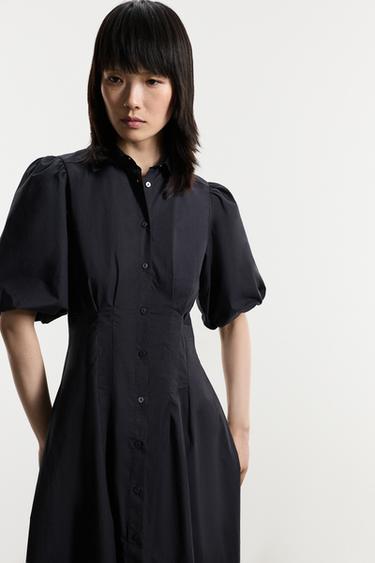 Midi shirt dress — BLACK 2