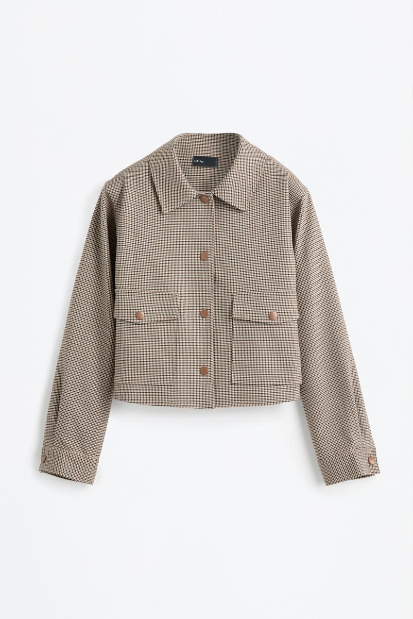 Blazer corto pata de gallo /// TEEN GIRL Mujer Lefties ESPAÑA