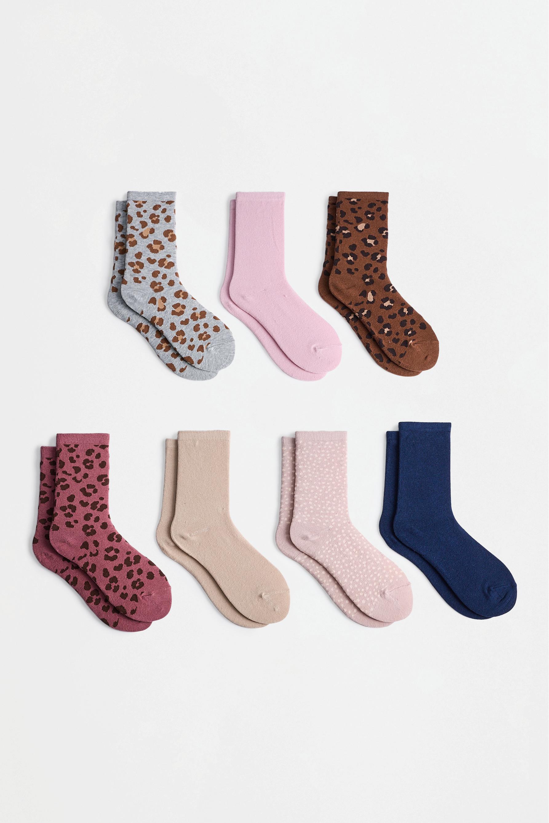 Mixed long socks (7-pack) — LEOPARD PRINT