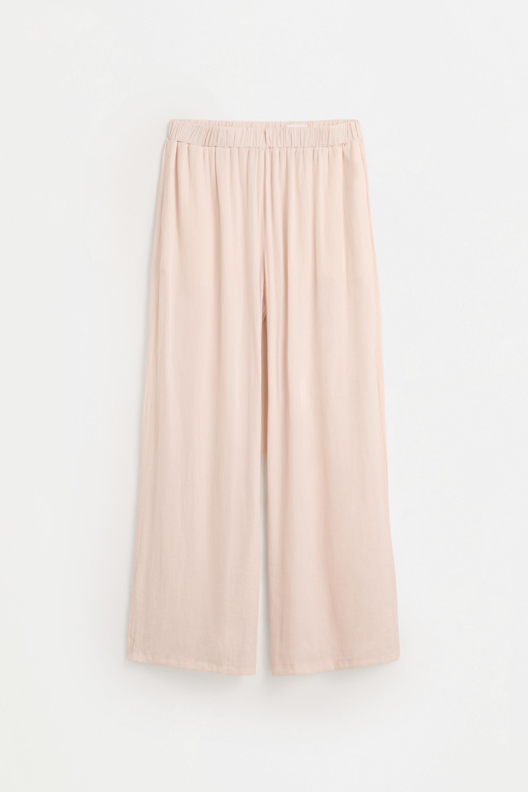 Satin palazzo trousers — CREAM