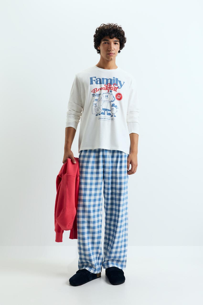 Hombre Pijama familiar cuadros Pijamas ROPA Mujer