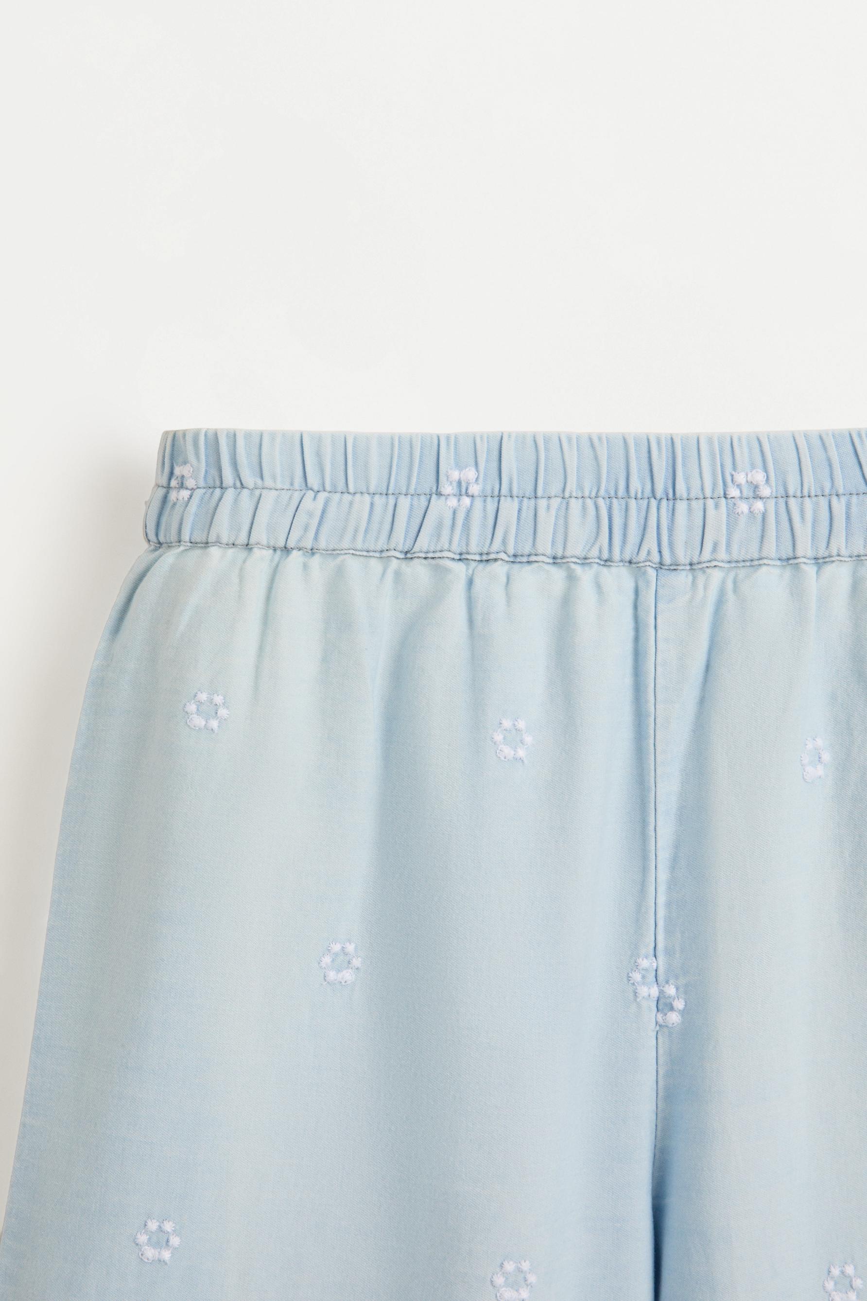 Embroidered lightweight jeans — PALE BLUE