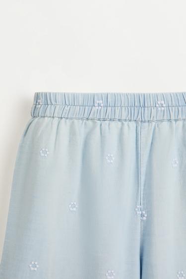 Embroidered lightweight jeans — PALE BLUE 3