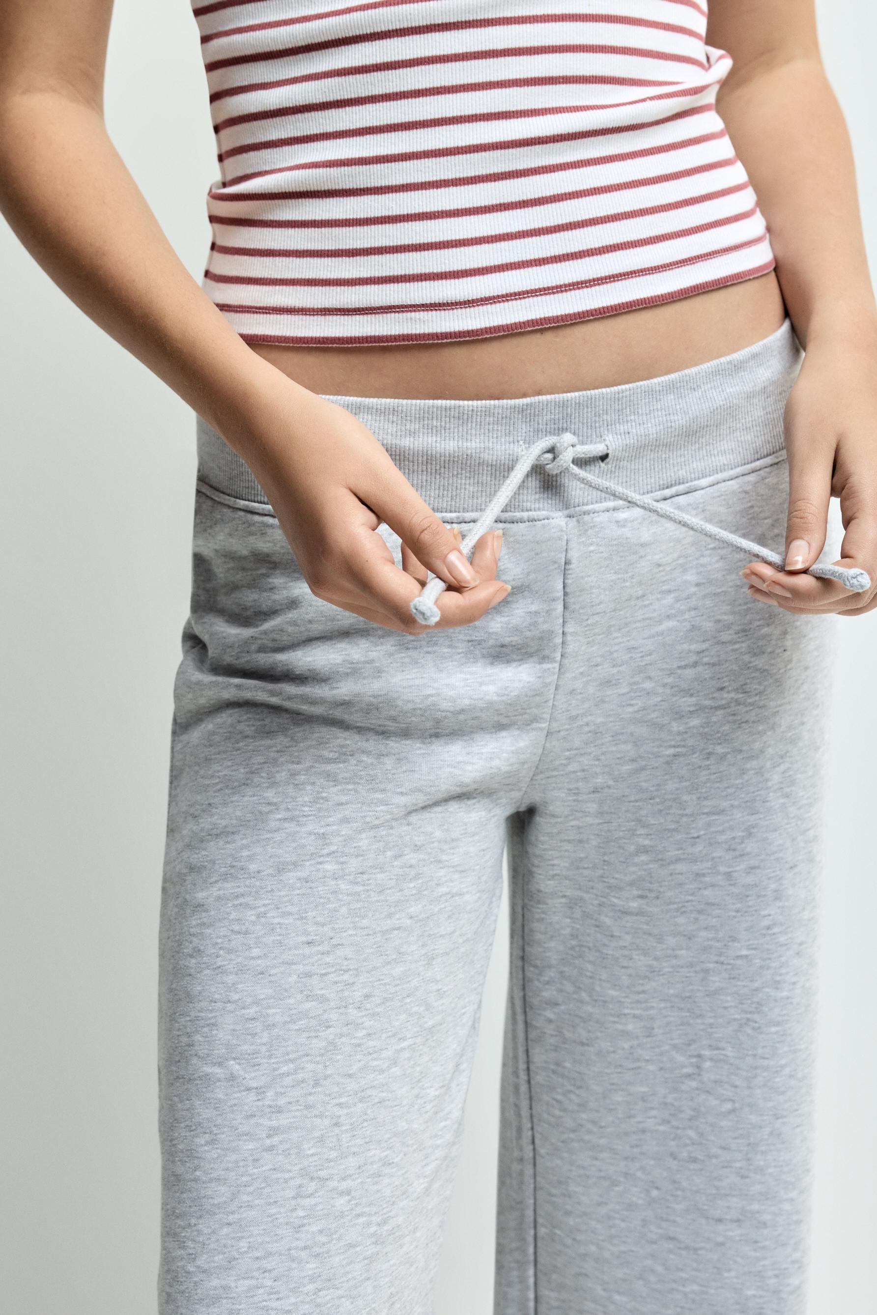 Wide-leg tracksuit trousers — GREY MARL