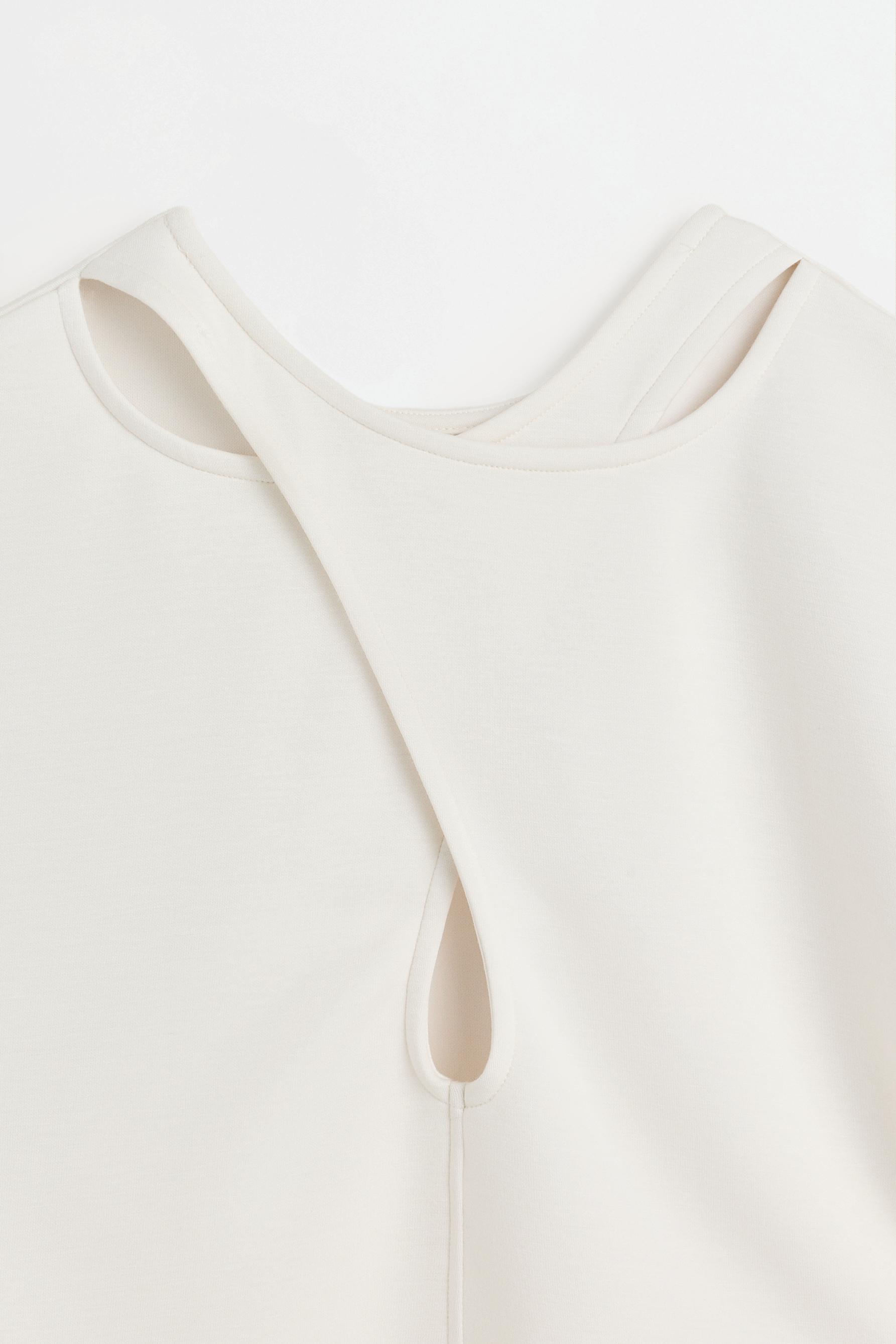 Flowing cross-back T-shirt — IVORY