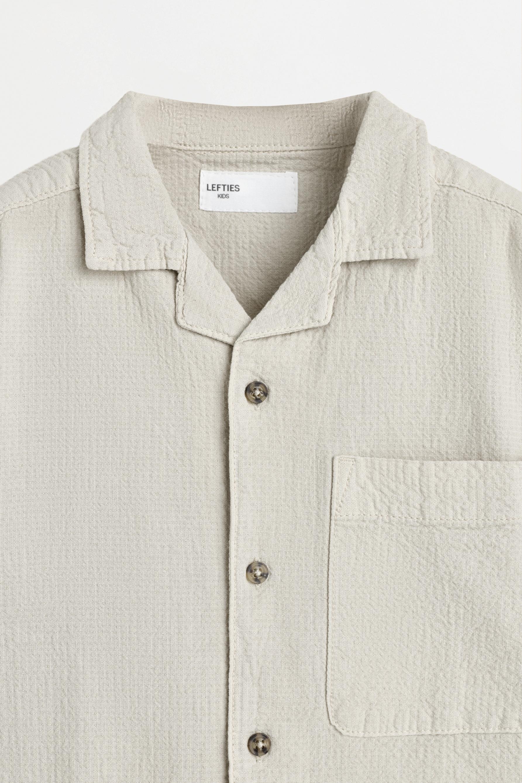 Textured resort shirt — GREY