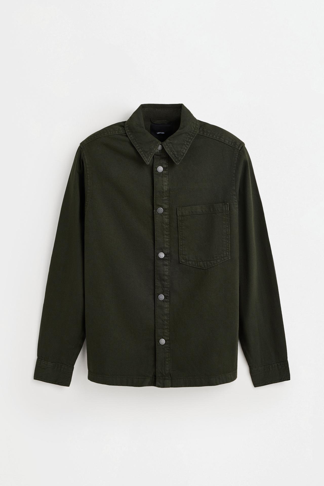 Lightweight denim overshirt — OLIVE GREEN