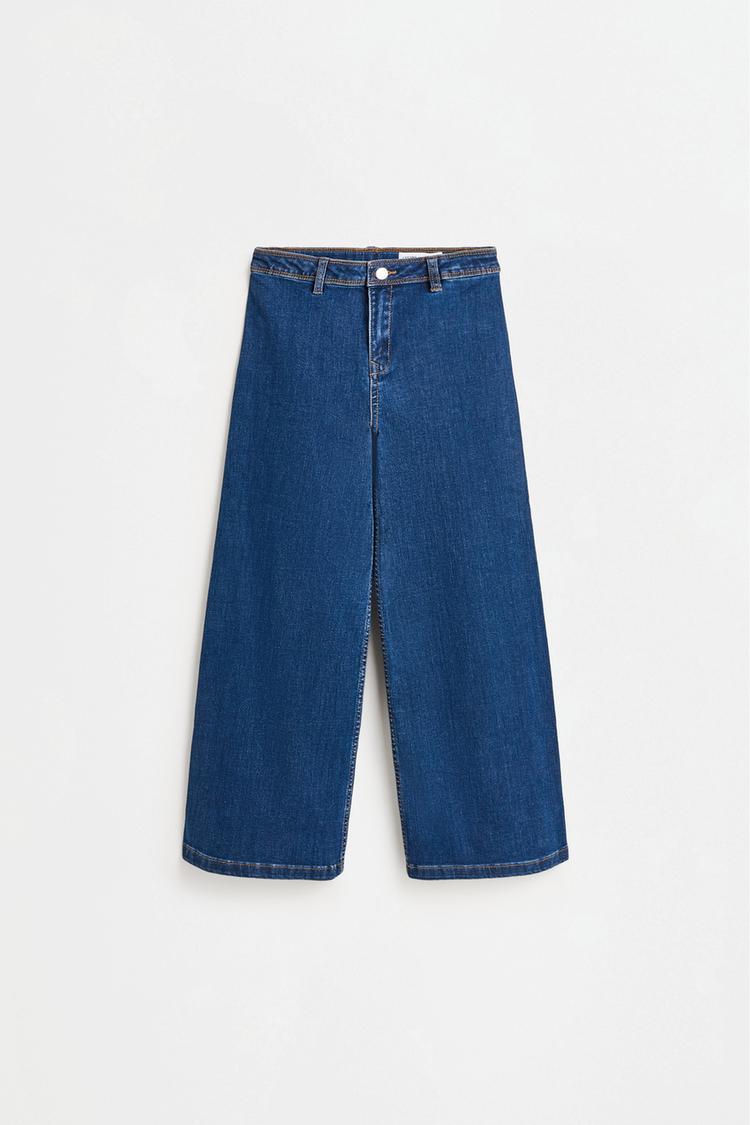 Wide-leg marine jeans — NAVY