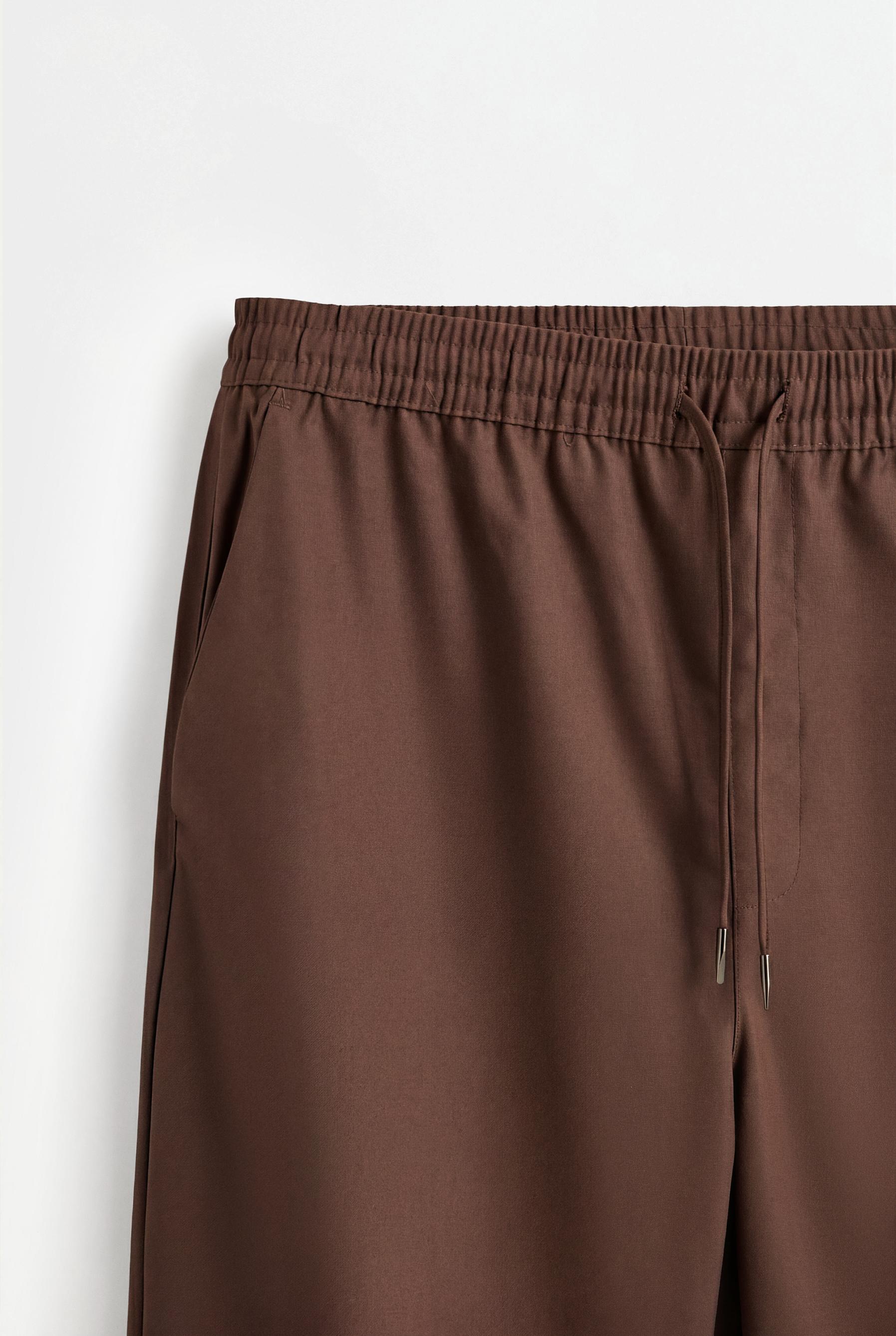 Baggy tailored joggers — BROWN