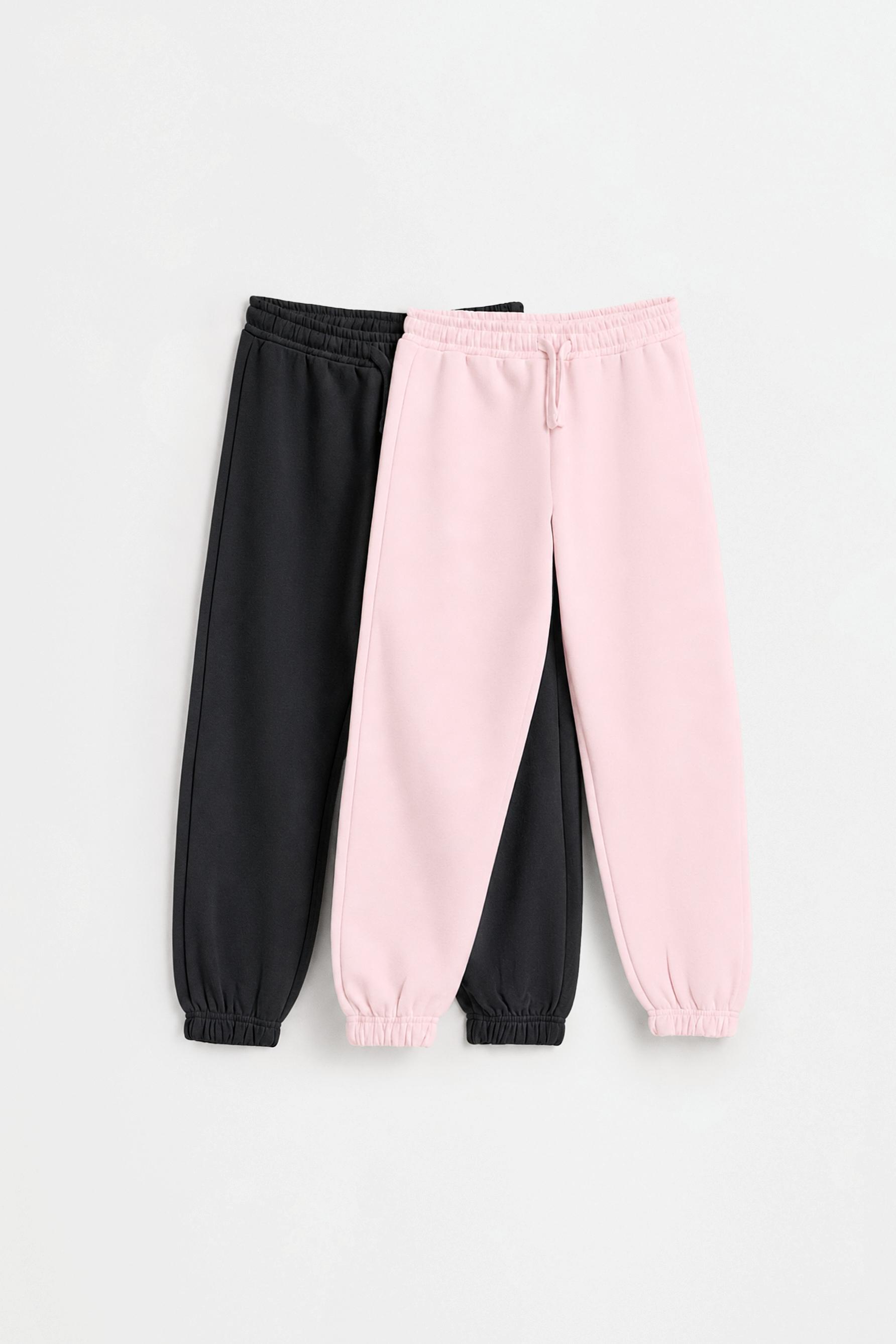 Pack of 2 plain plush trousers — PASTEL PINK