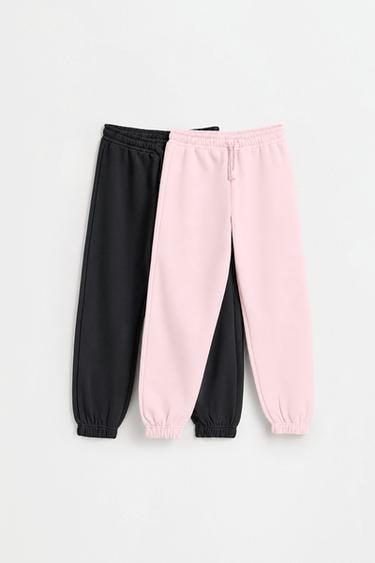 Pack of 2 plain plush trousers — PASTEL PINK 1