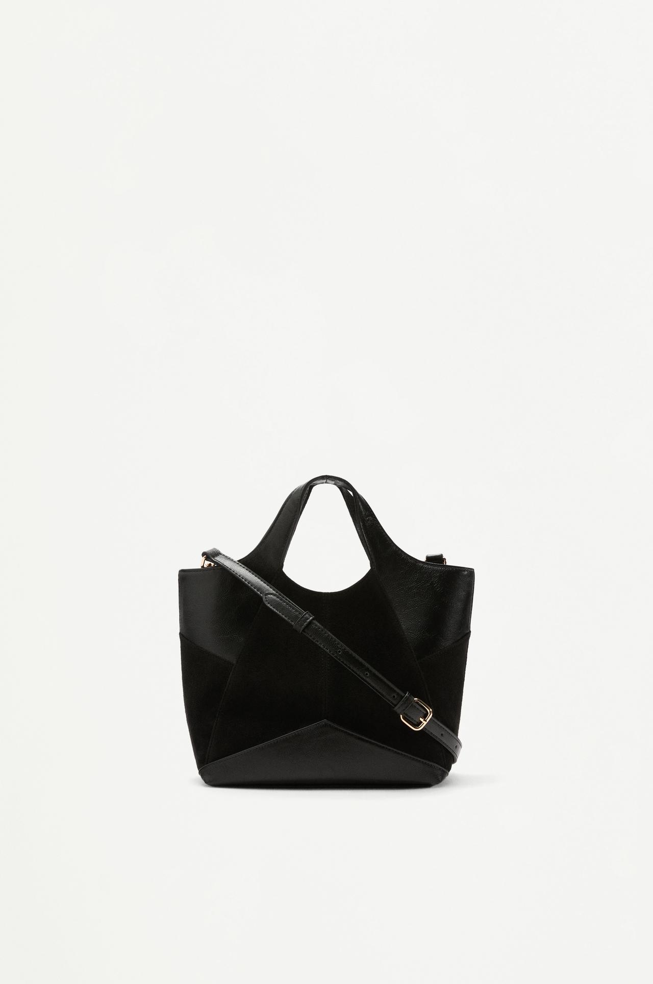 Patchwork crossbody bag — BLACK
