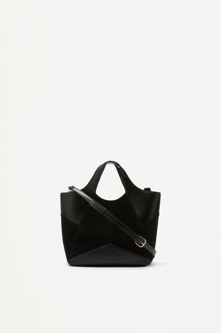 Patchwork crossbody bag — BLACK