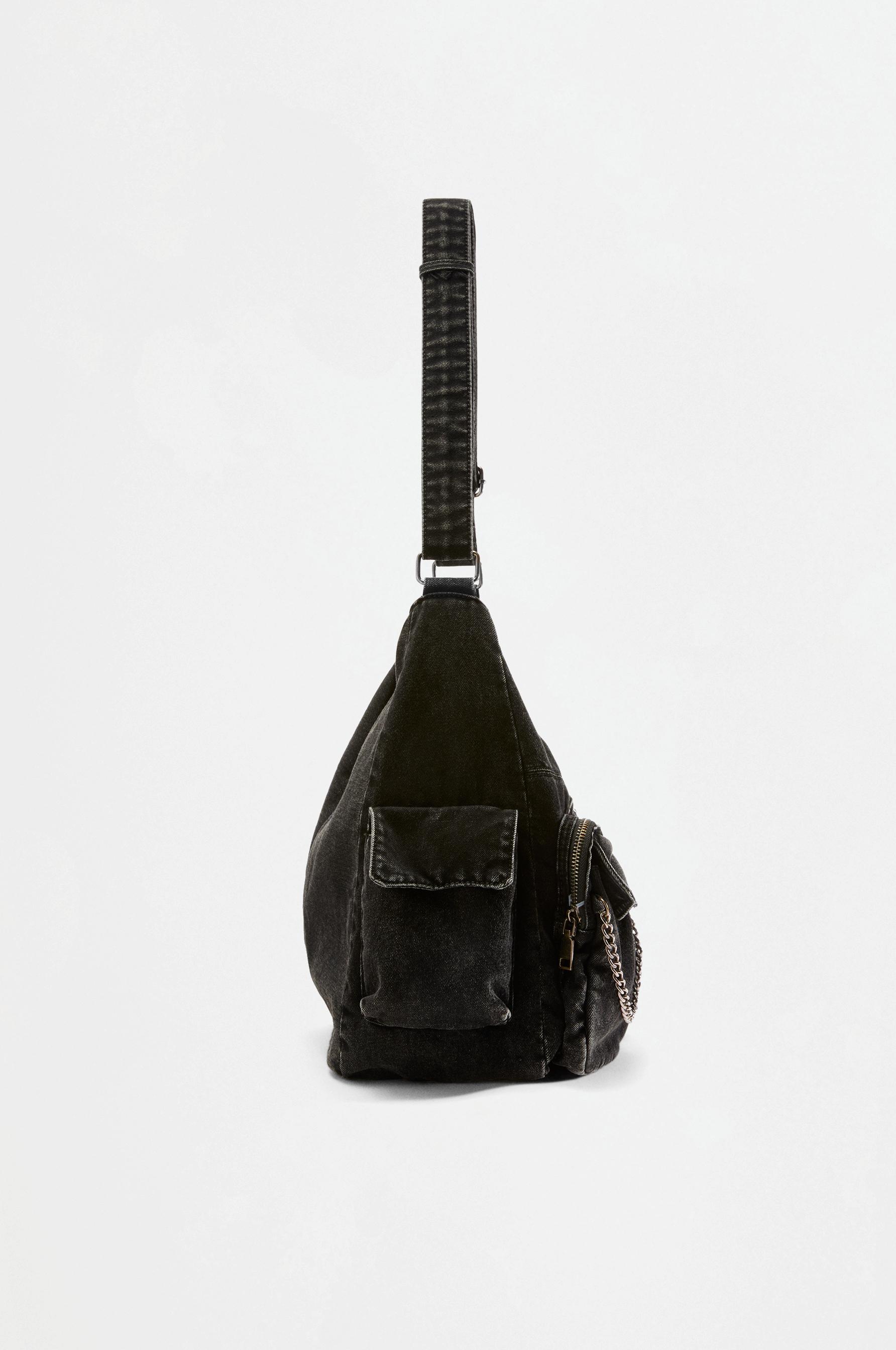 Denim crossbody bag — BLACK