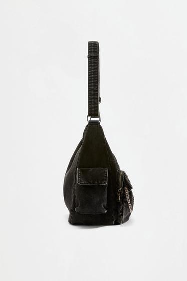 Denim crossbody bag — BLACK 4