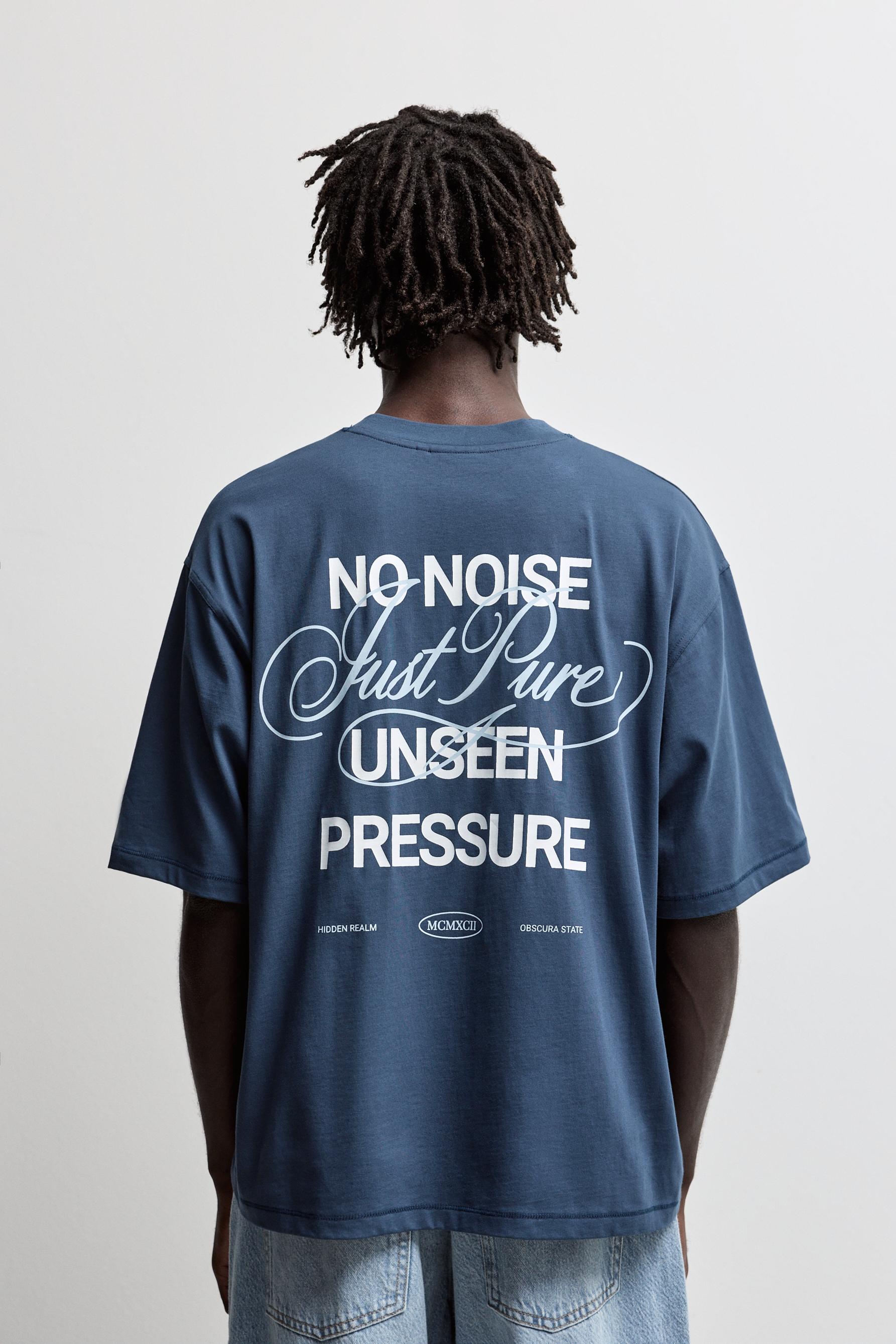 Oversize printed T-shirt — DARK BLUE