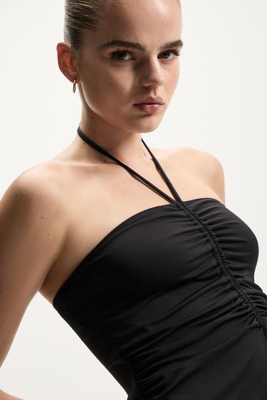 Gathered front top — BLACK 3