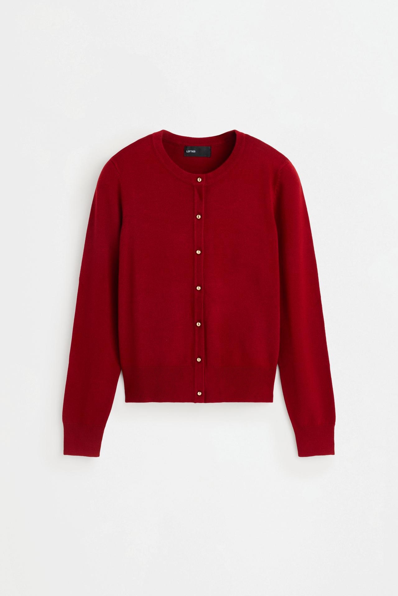 Basic round neck jacket — RED
