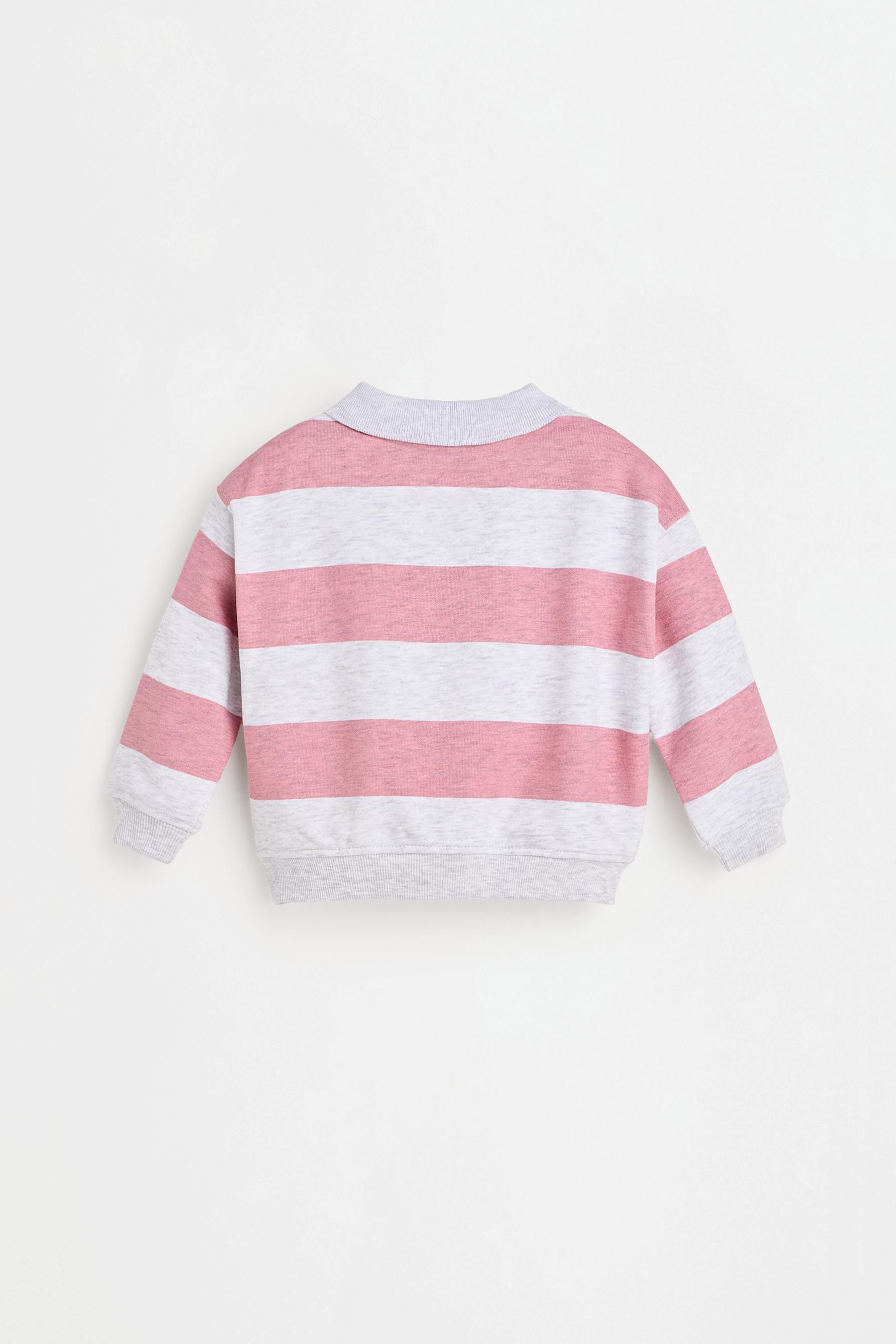 Polo sweatshirt and bow trousers set — GREY MARL