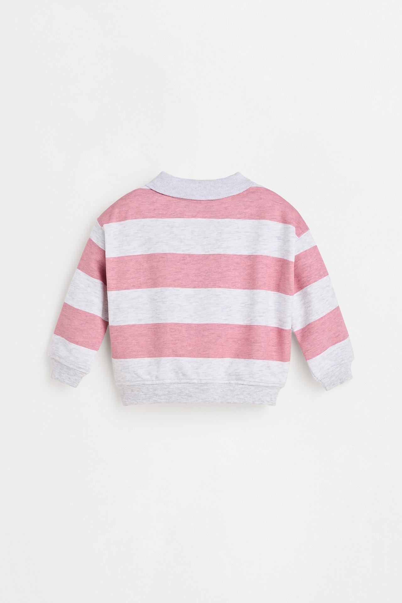 Polo sweatshirt and bow trousers set — GREY MARL