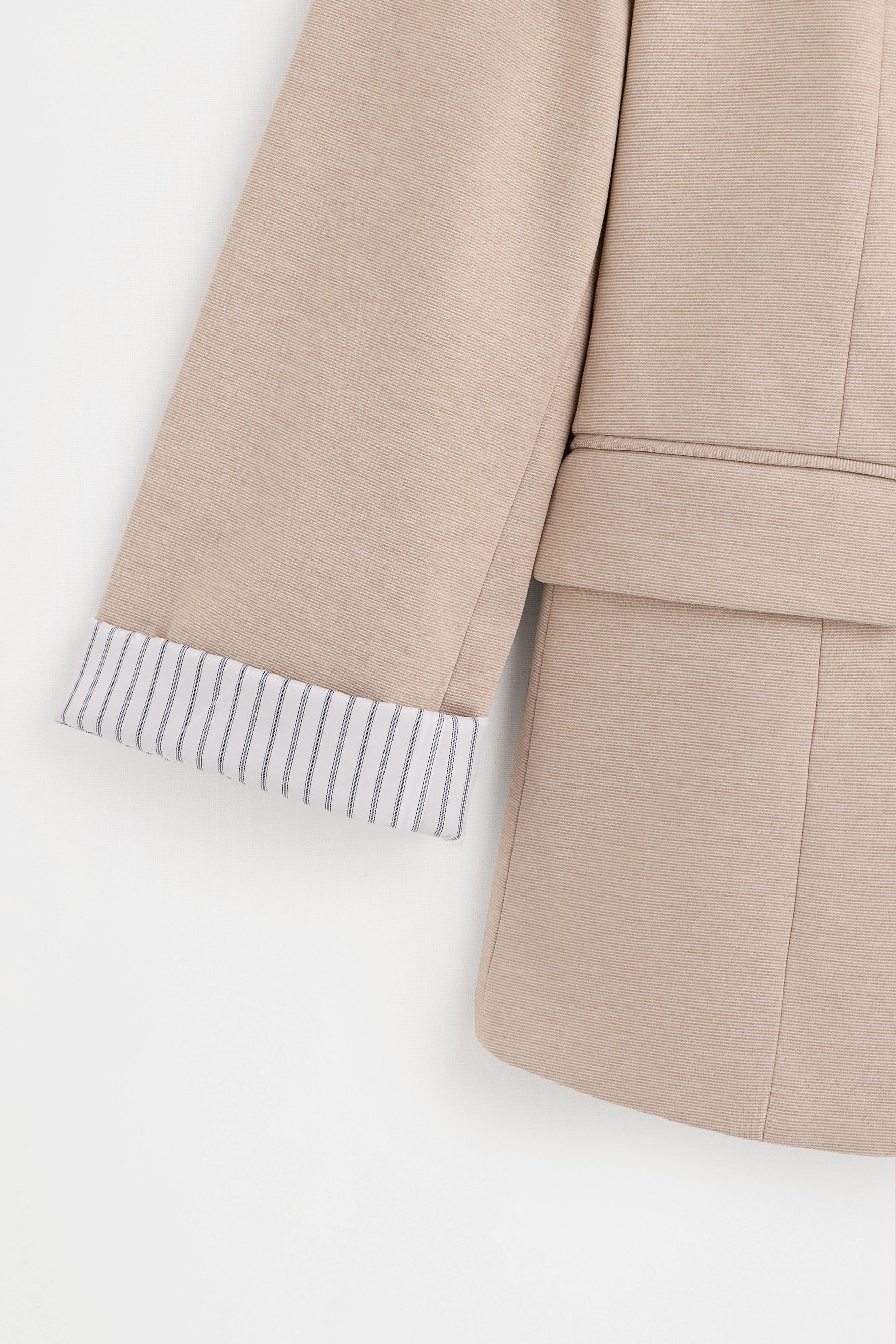 Striped cuff blazer — ECRU
