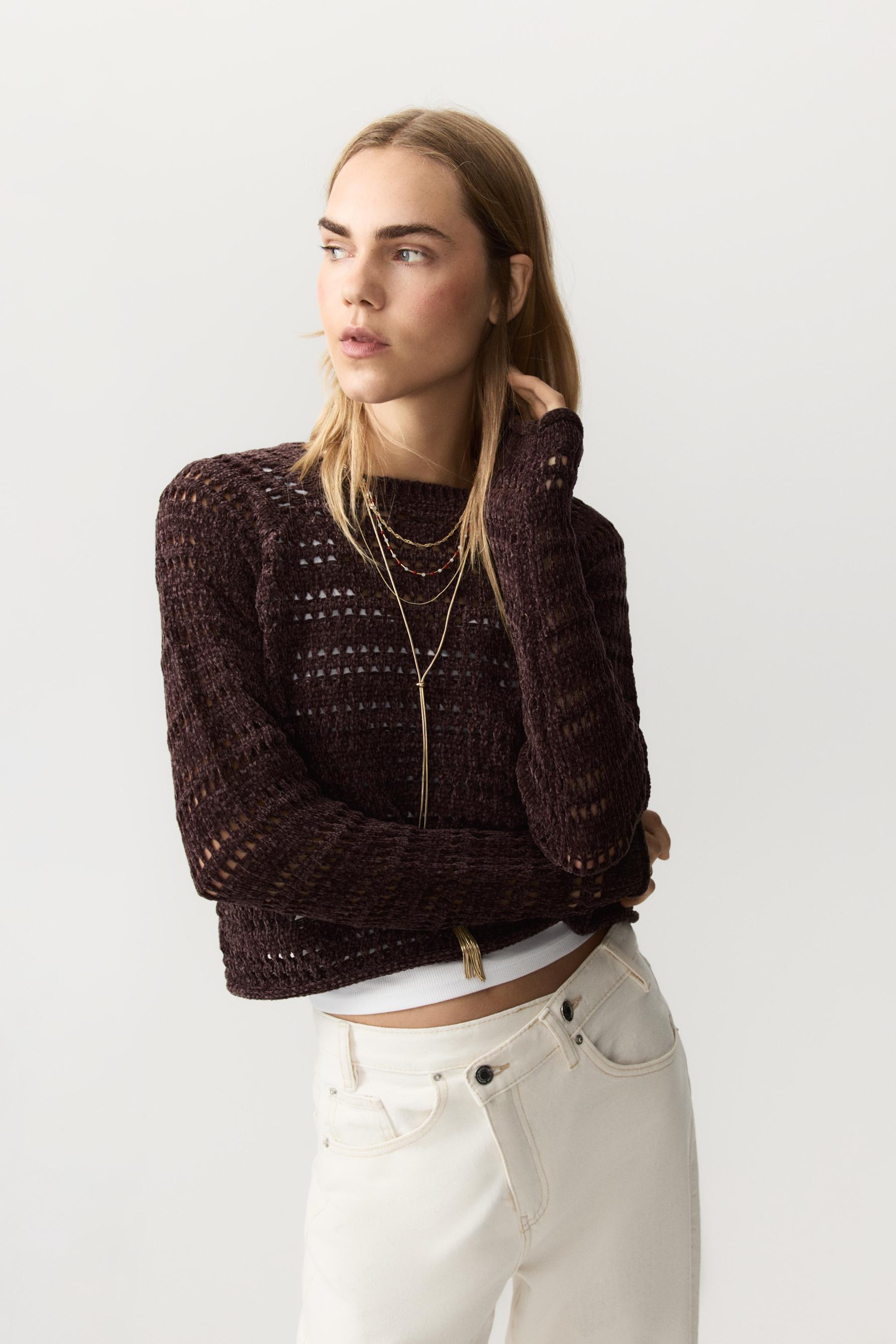 Jersey chenilla calado