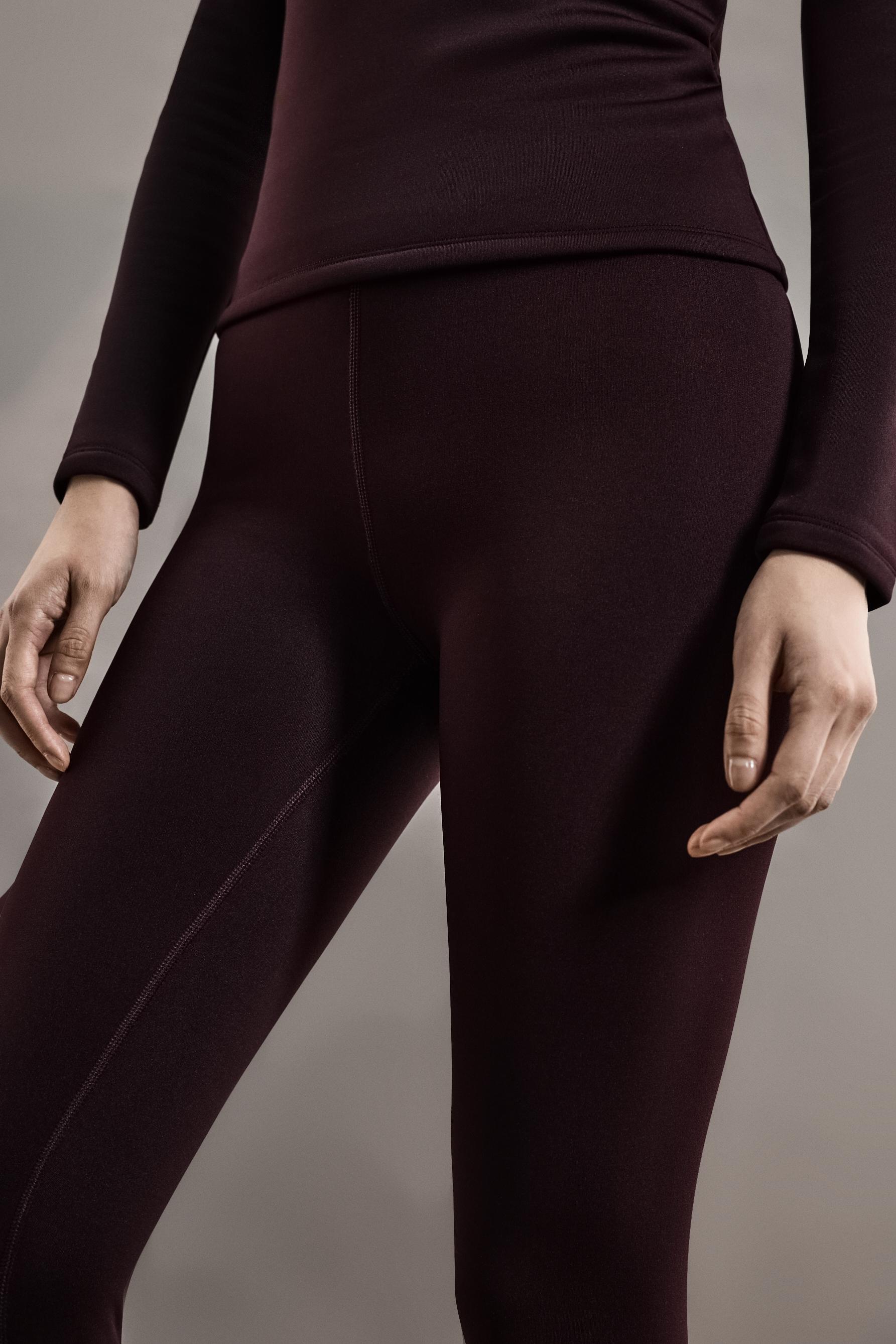 HEAVY WEIGHT thermal leggings (10°F to 48°F) — DARK BURGUNDY