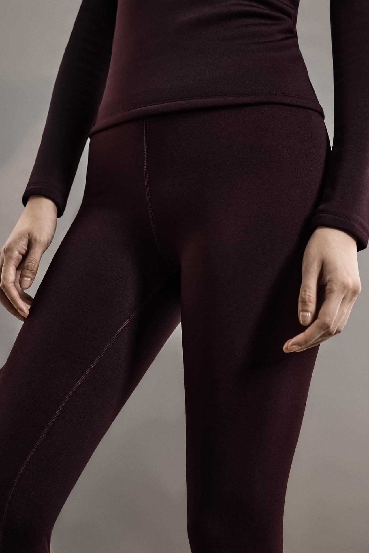 HEAVY WEIGHT thermal leggings (10°F to 48°F) — DARK BURGUNDY