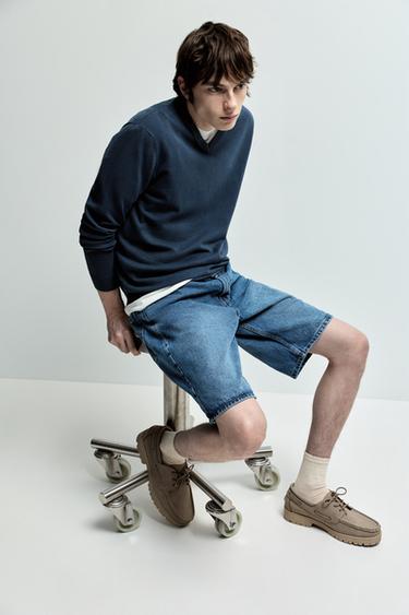 Regular fit denim Bermuda shorts — INDIGO 5