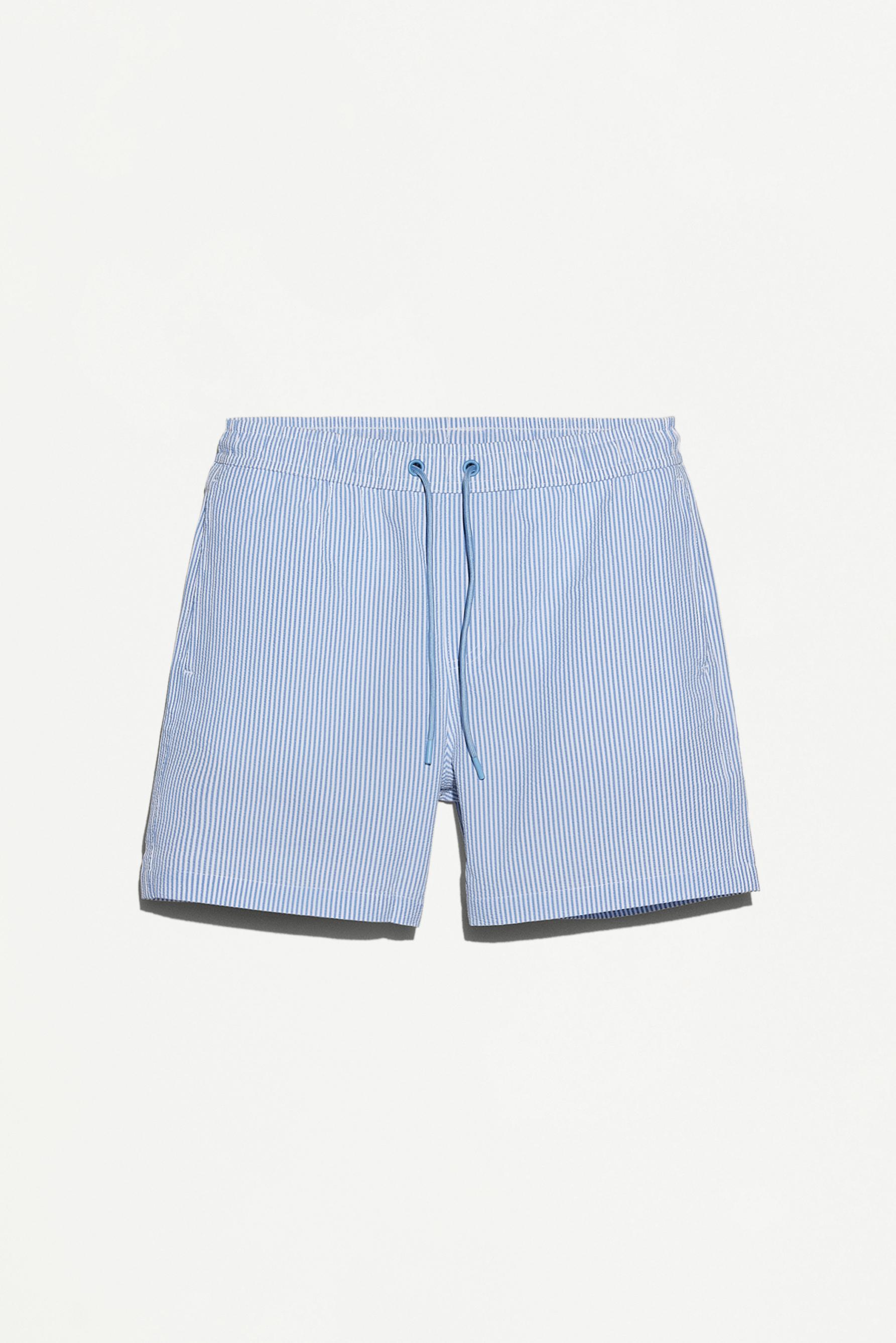 Regular fit seersucker swim shorts — BLUE