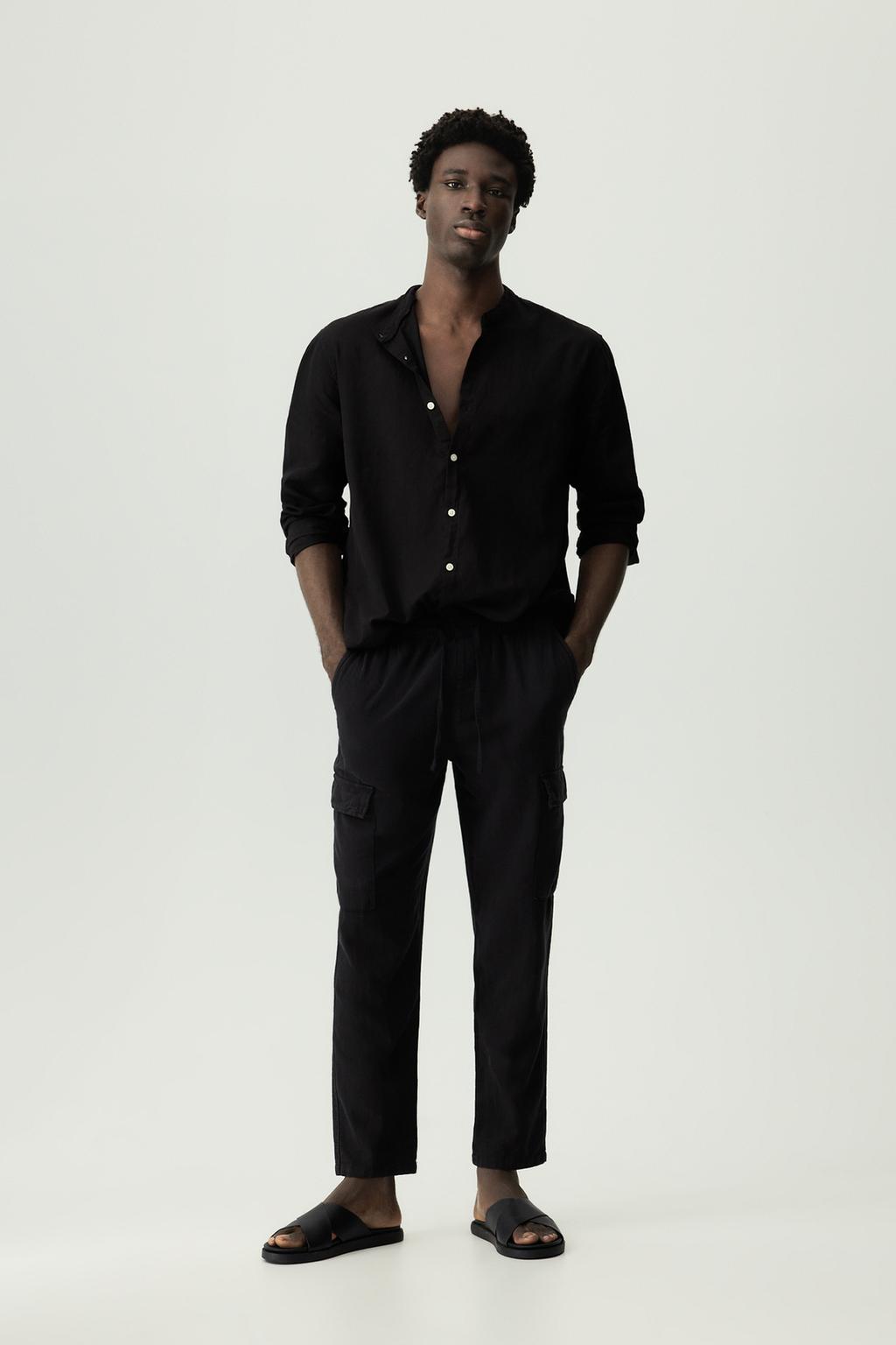 Cotton - linen cargo joggers