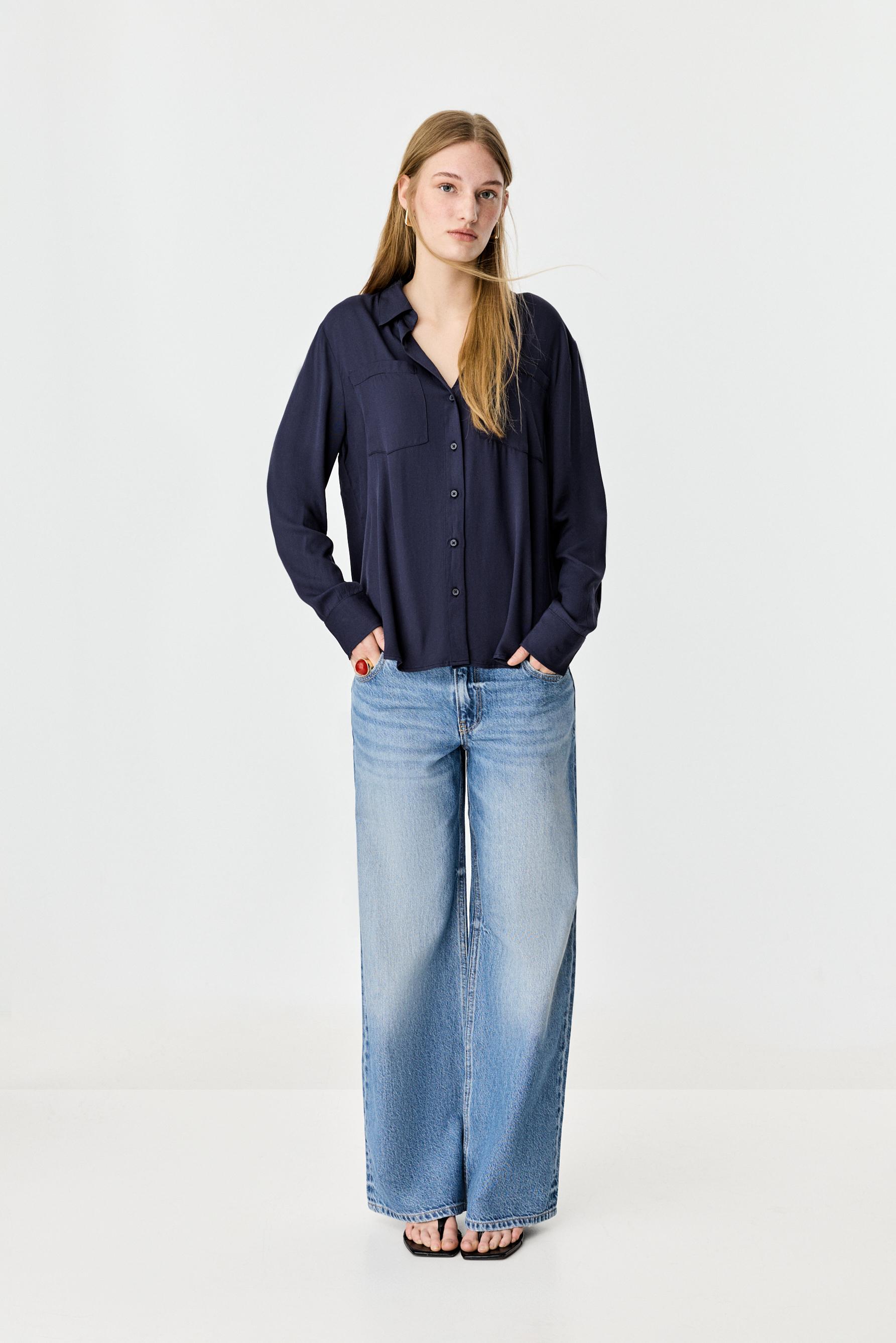 Basic henley shirt — NAVY