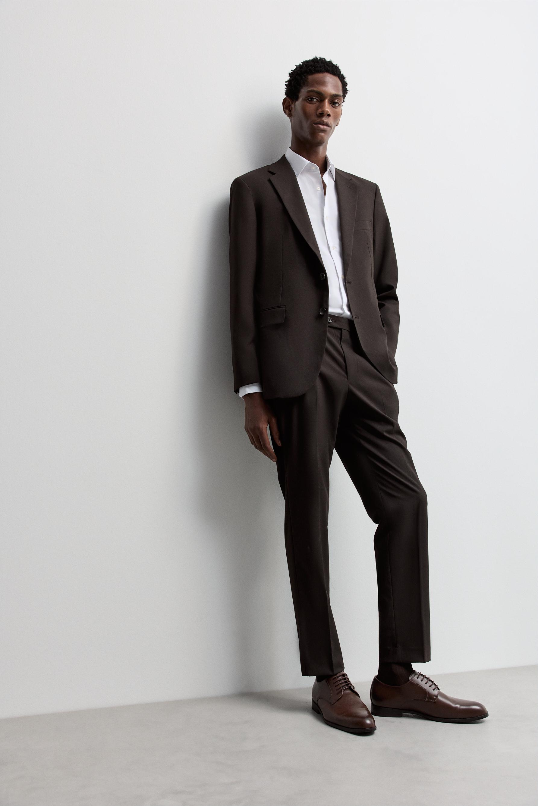 Slim fit suit trousers — BROWN
