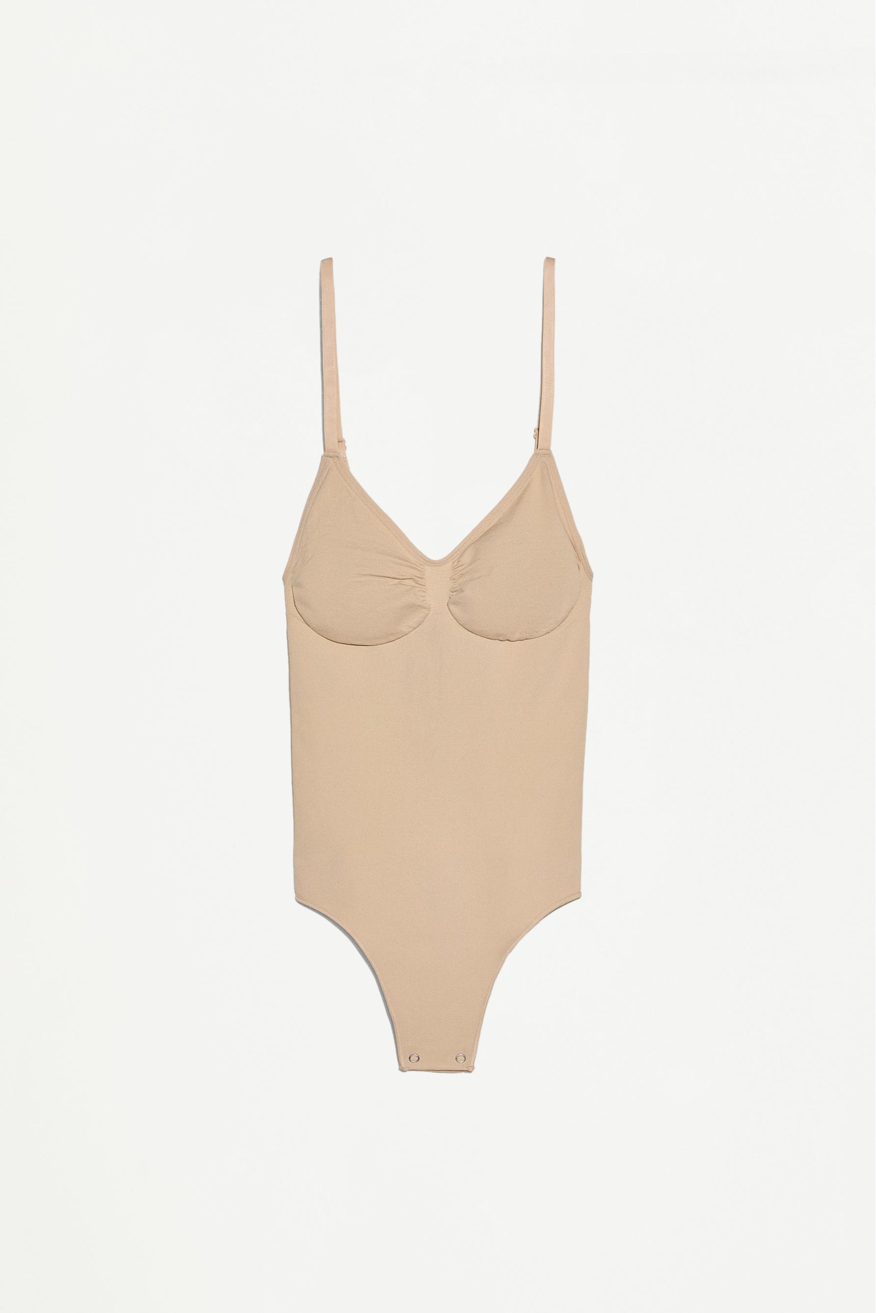Seamless shapewear thong bodysuit — ECRU