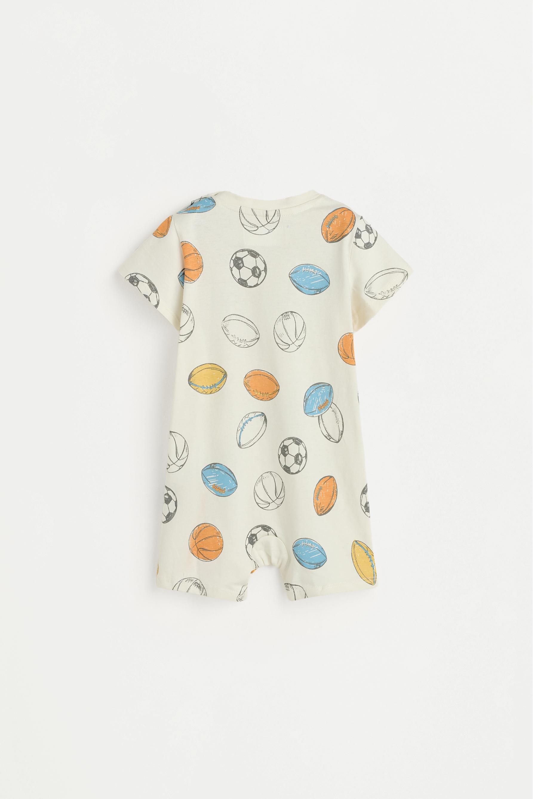 All-over printed short sleepsuit — ECRU (alternate view)