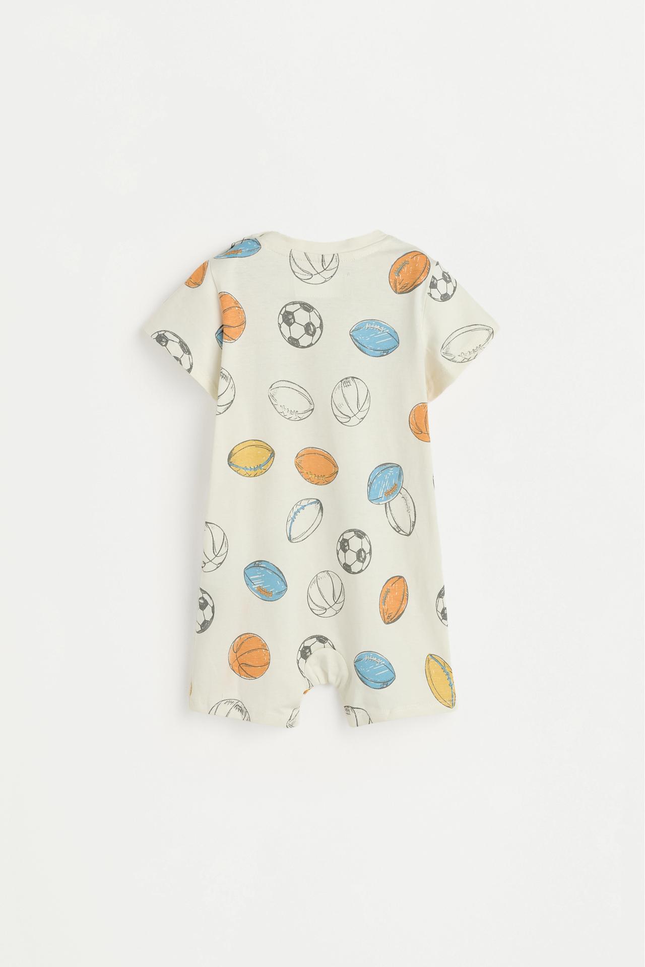 All-over printed short sleepsuit — ECRU