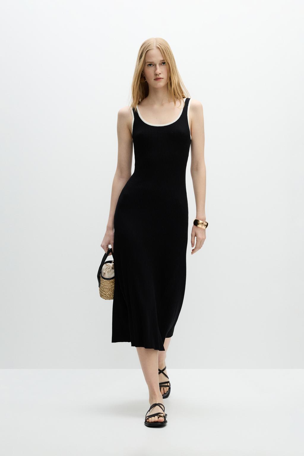 Contrast midi dress