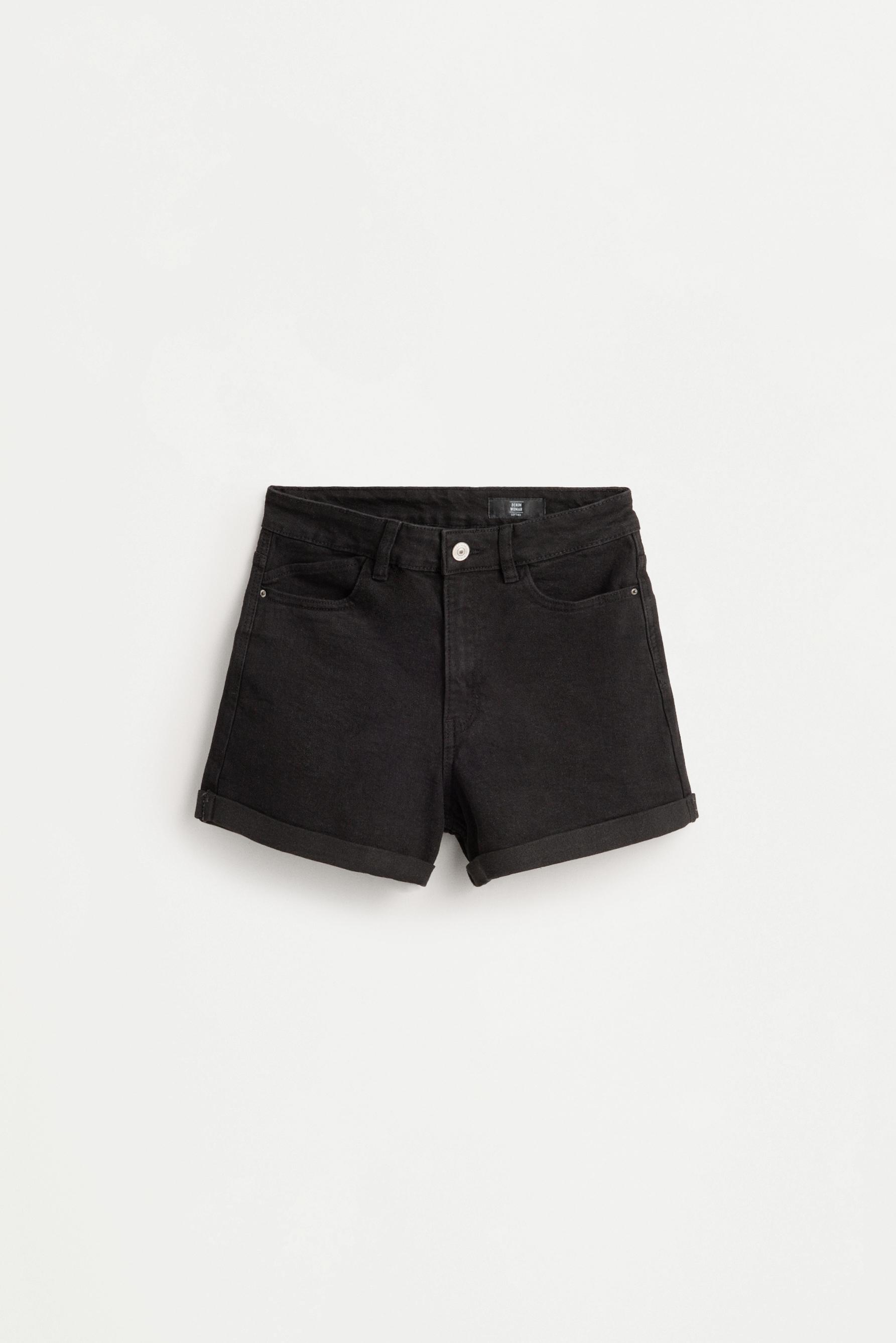 Denim stretch shorts — CHARCOAL