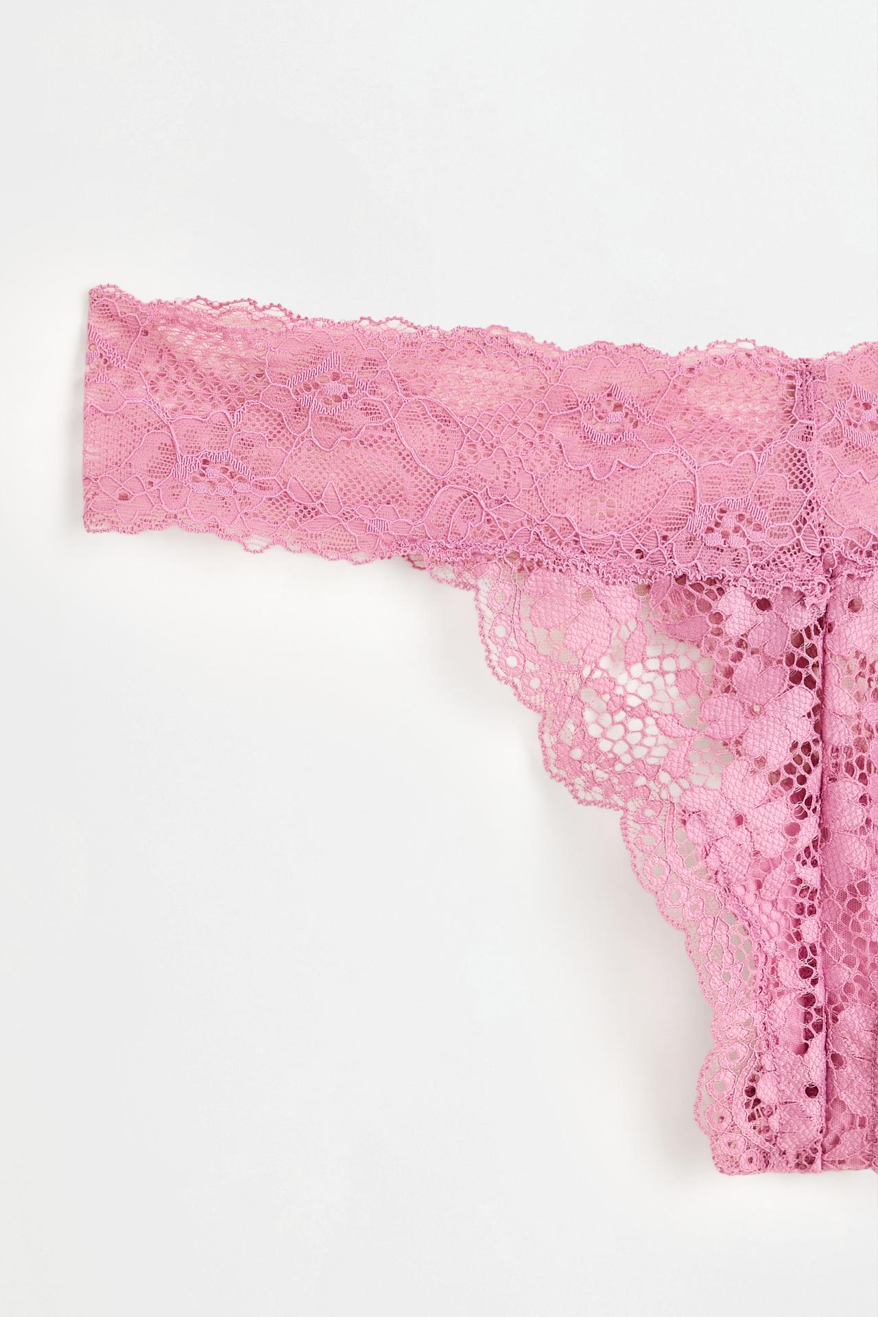 Lace thong — PINK