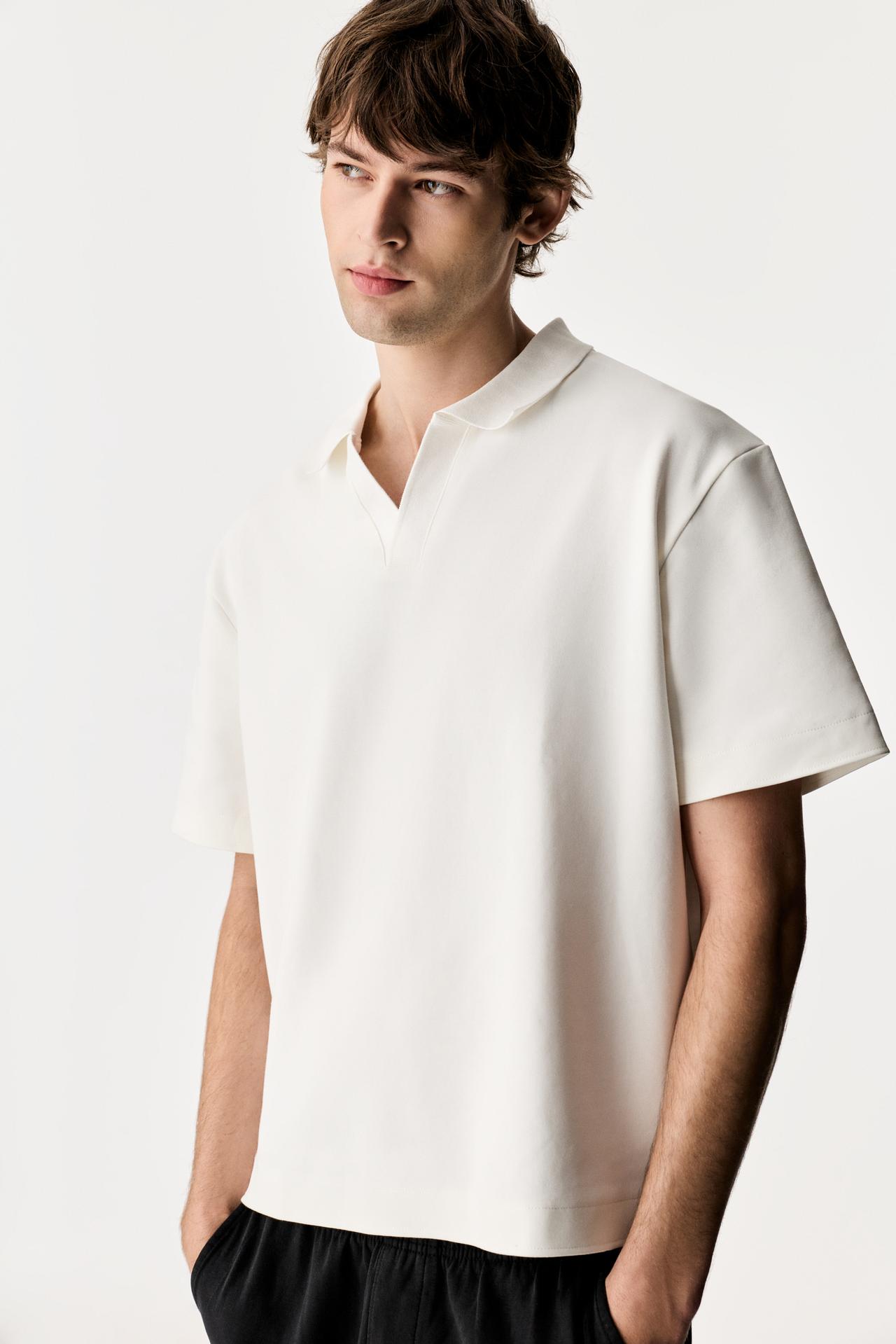Interlock polo shirt — OFF WHITE