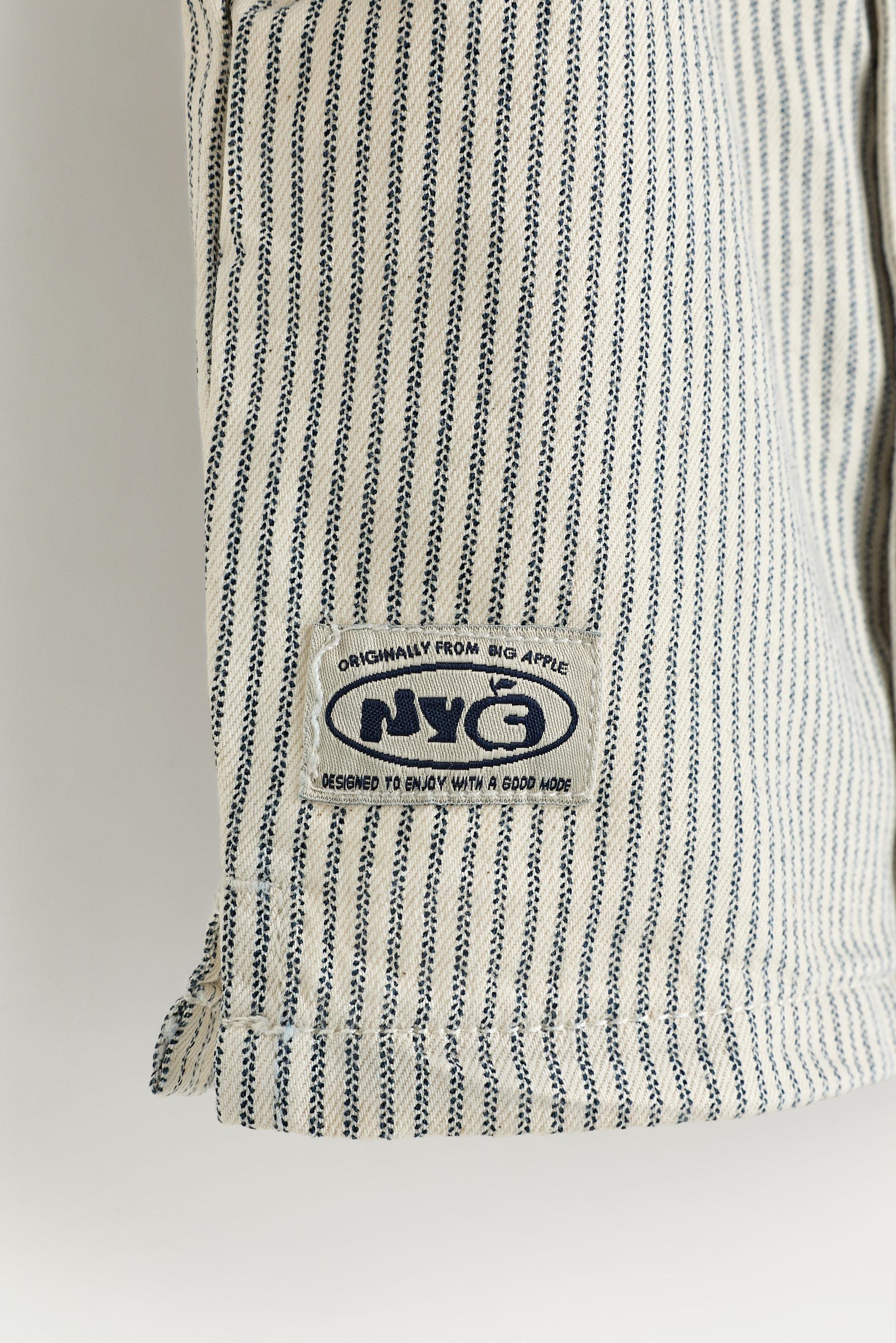 Striped denim resort shirt — BLUE TONES