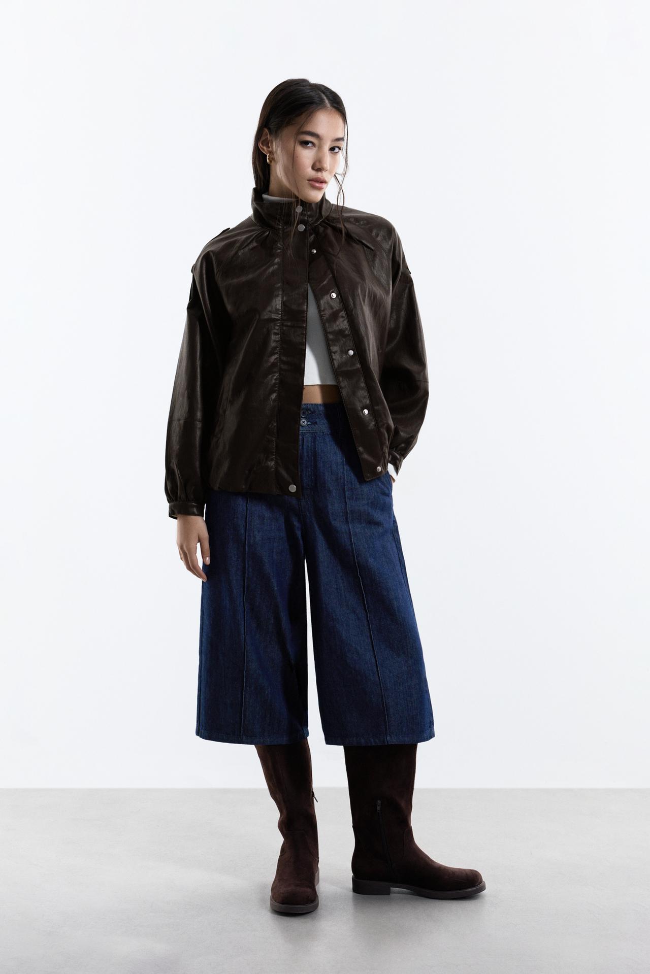 oversize bomber jacket — CHOCOLATE BROWN
