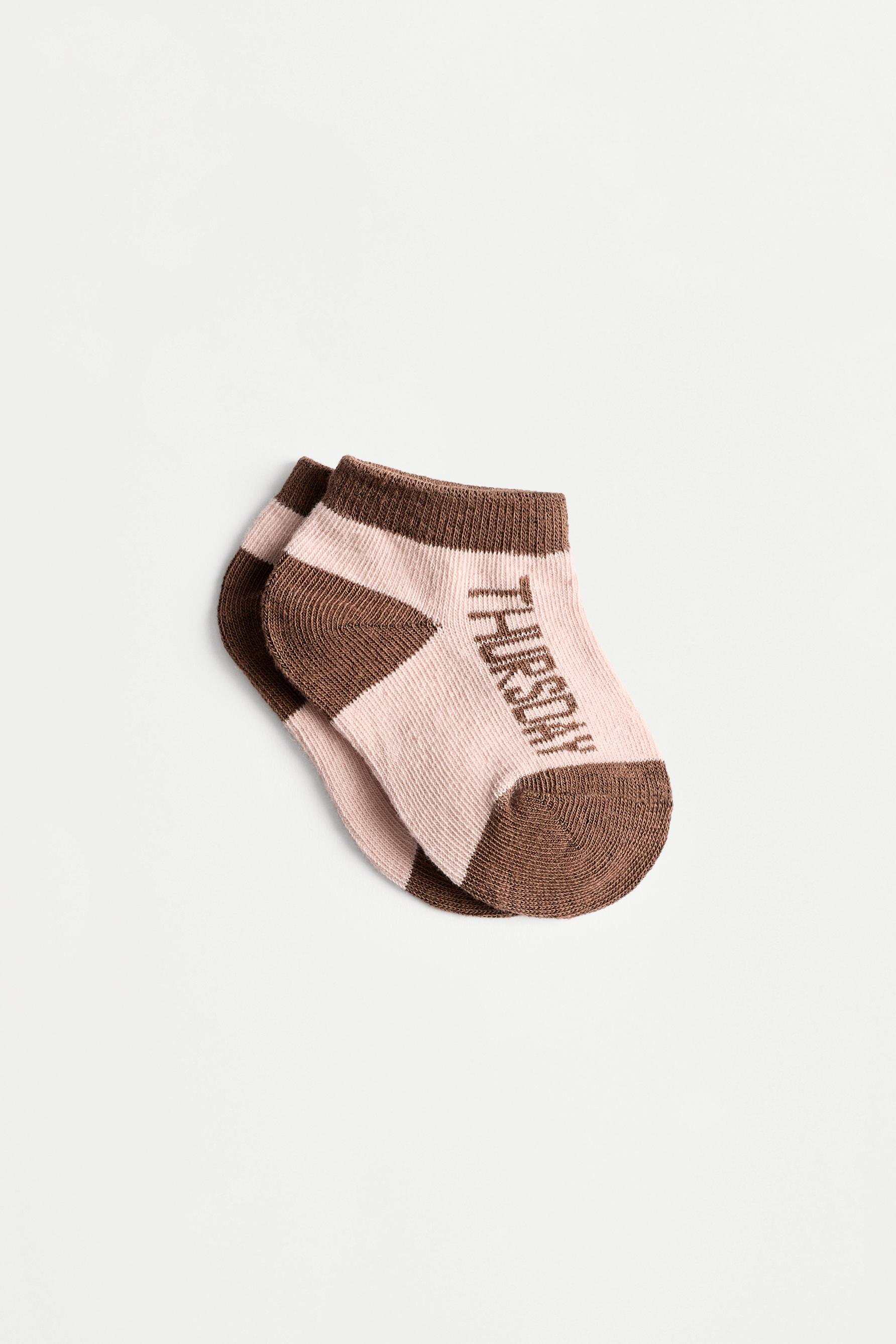 Days of the Week Short Socks (7-Pack) — PINK