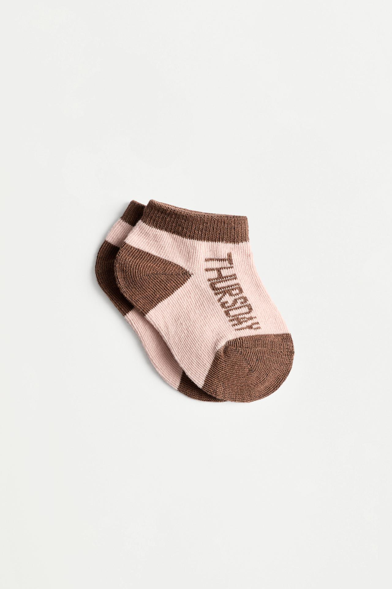 Days of the Week Short Socks (7-Pack) — PINK