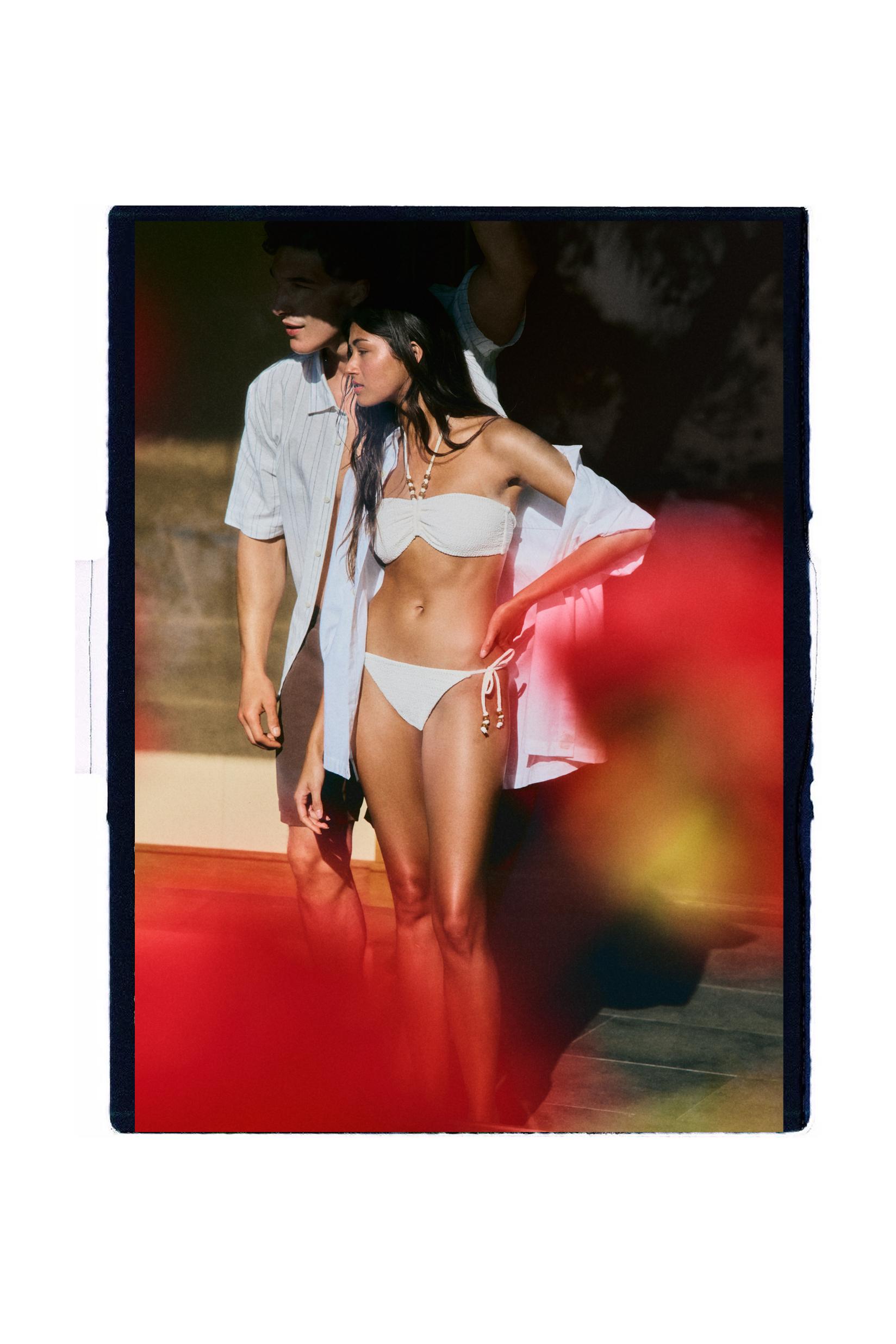 Beaded bikini bottom — WHITE